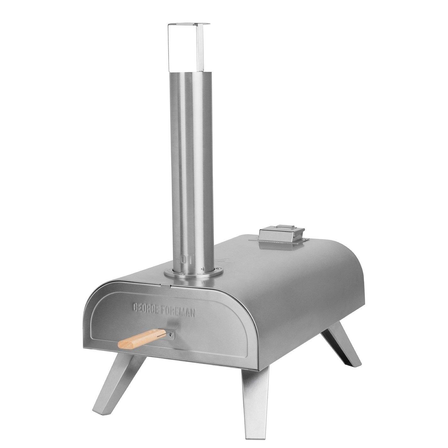 Stainless Steel - George Foreman - GFWPPO1SSPC 12'' Wood Pellet Pizza Oven - 10