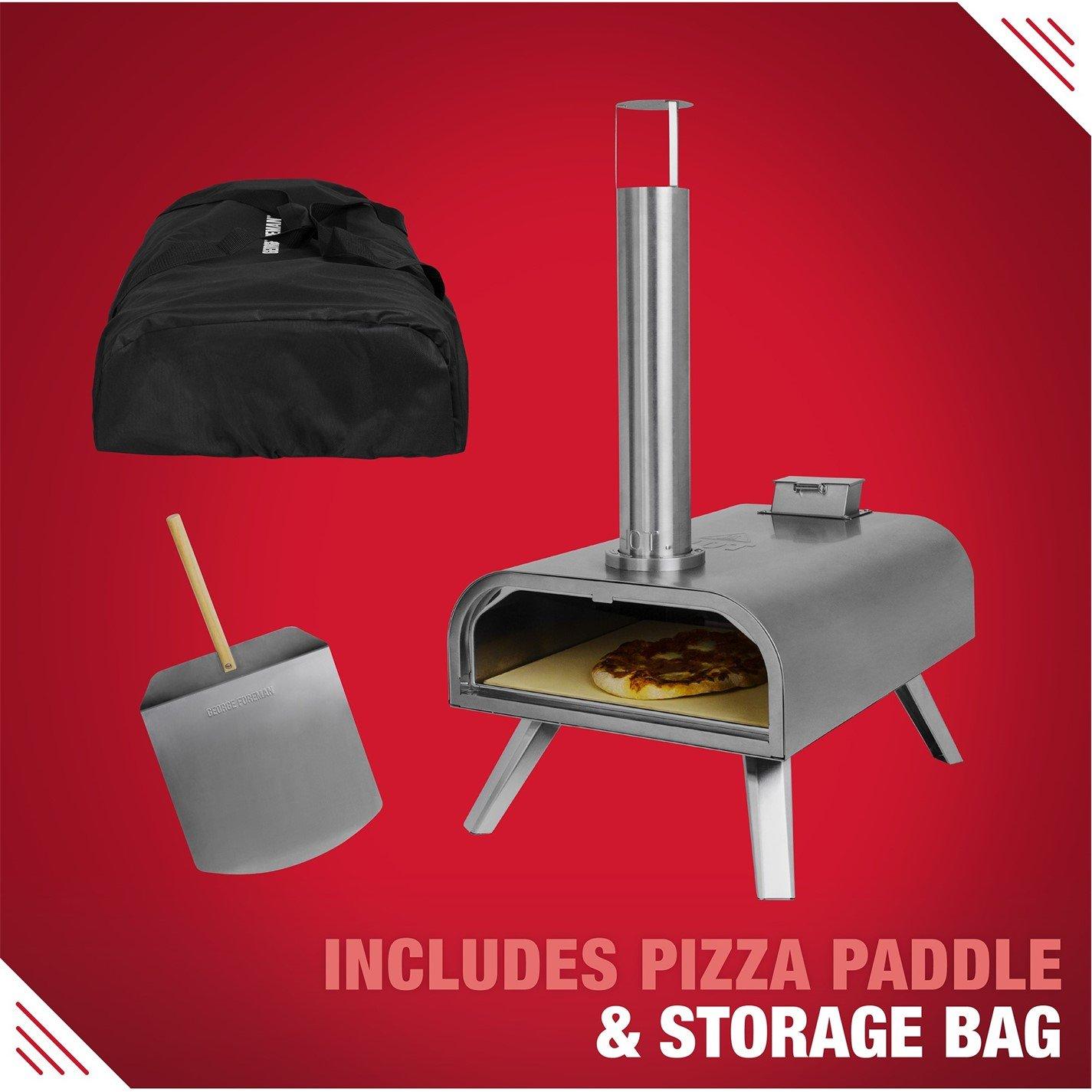 Stainless Steel - George Foreman - GFWPPO2SSPC 16'' Wood Pellet Pizza Oven - 3