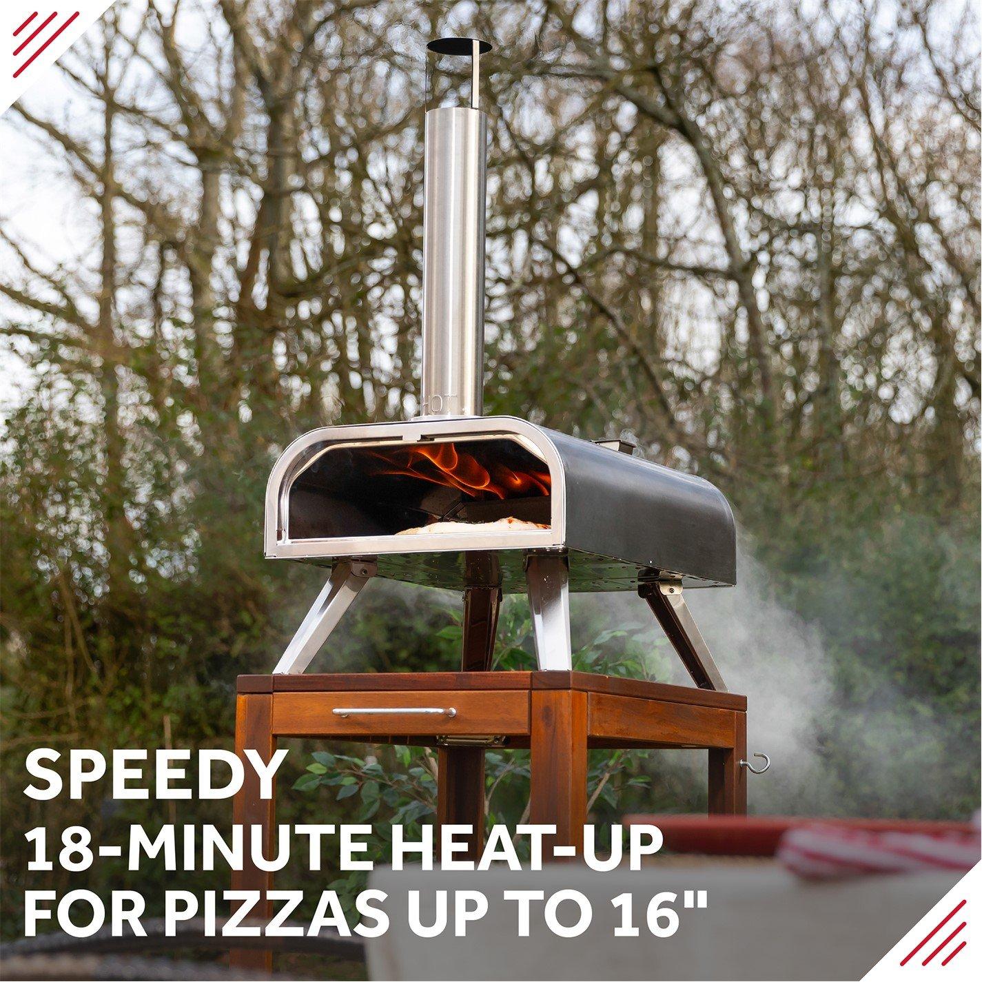 Stainless Steel - George Foreman - GFWPPO2SSPC 16'' Wood Pellet Pizza Oven - 4