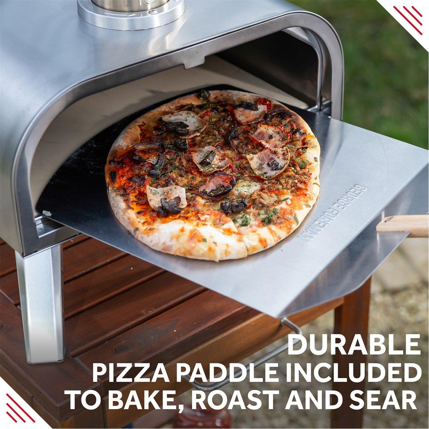 Stainless Steel - George Foreman - GFWPPO2SSPC 16'' Wood Pellet Pizza Oven - 5