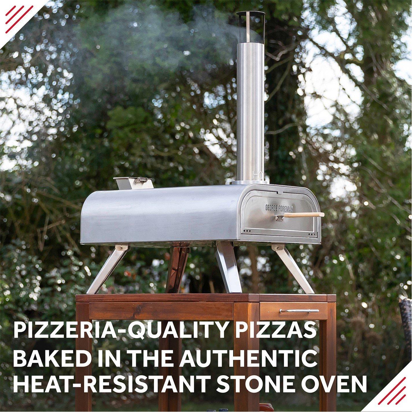 Stainless Steel - George Foreman - GFWPPO2SSPC 16'' Wood Pellet Pizza Oven - 6