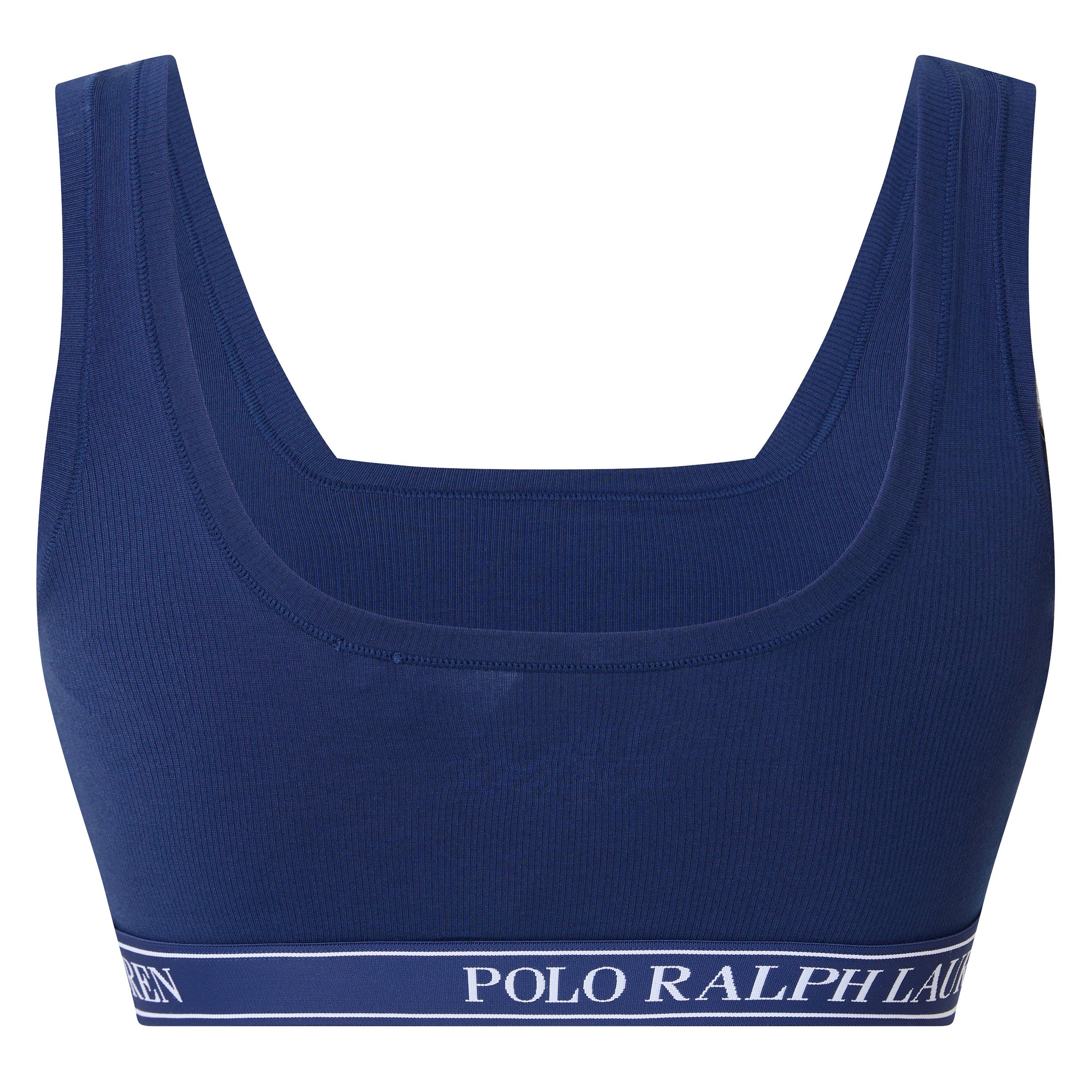 Navy - Polo Ralph Lauren - Women's Cotton Non-Wired Scoop Bralette - 2
