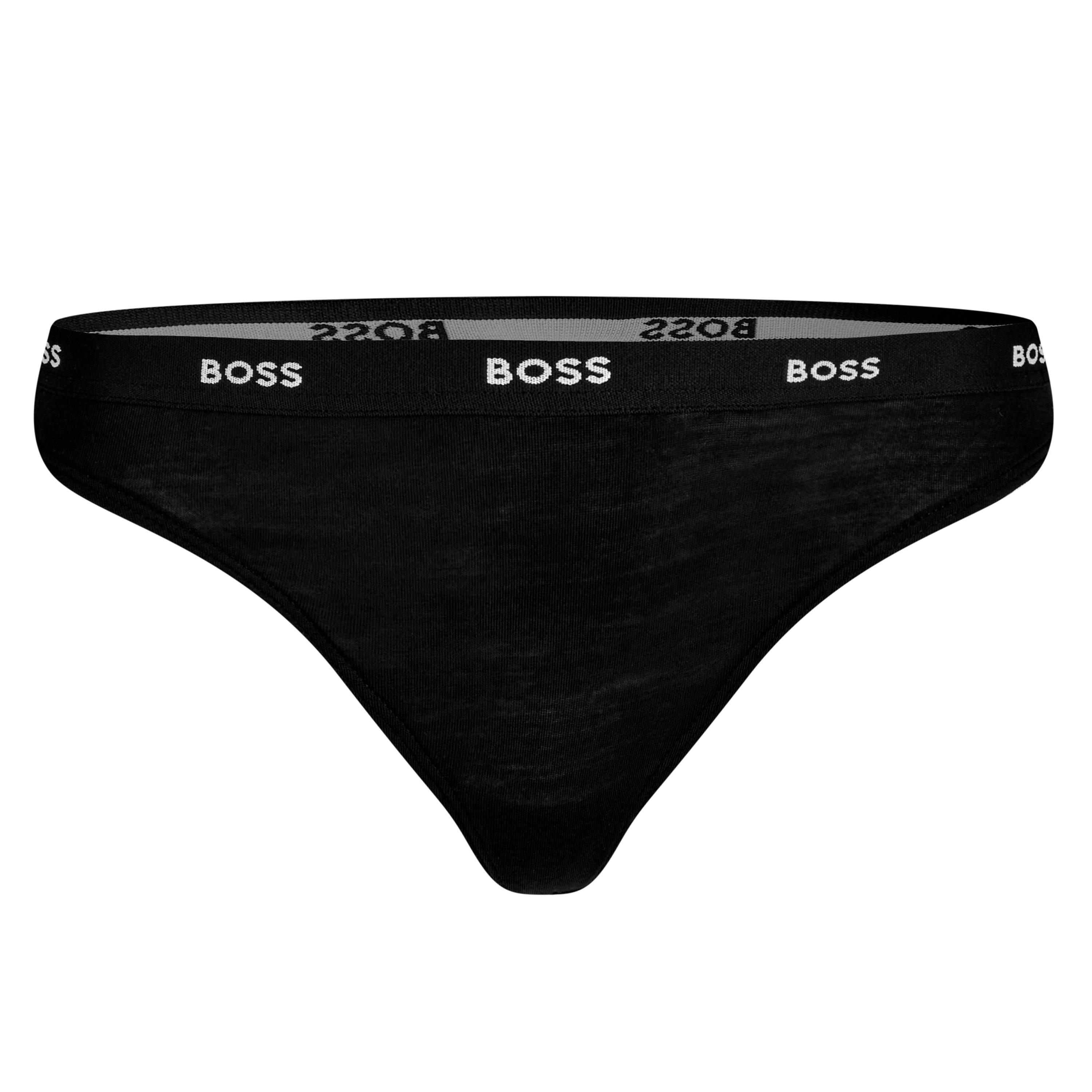 Black - Boss - Women's Cotton Thong Brief - 4