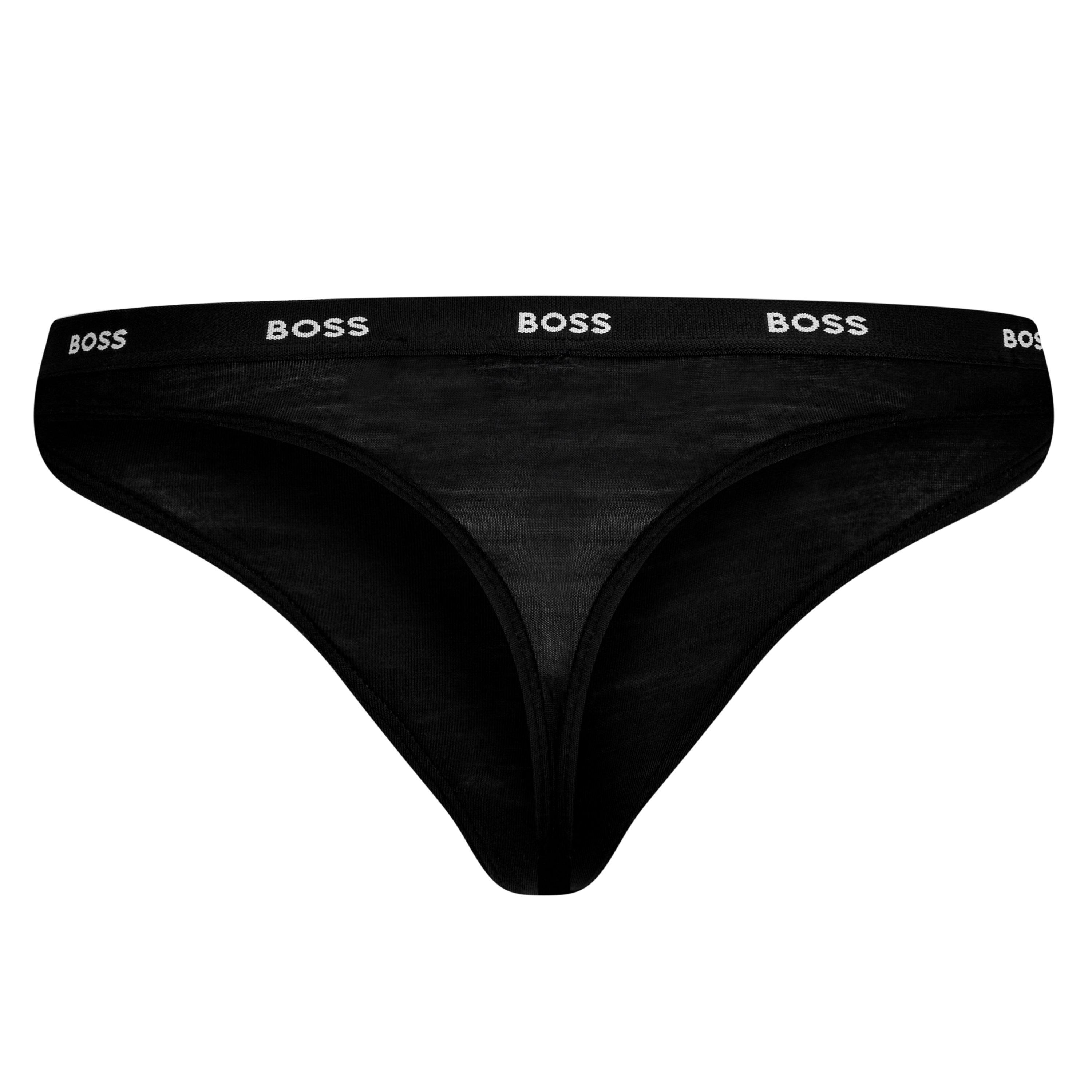 Black - Boss - Women's Cotton Thong Brief - 5