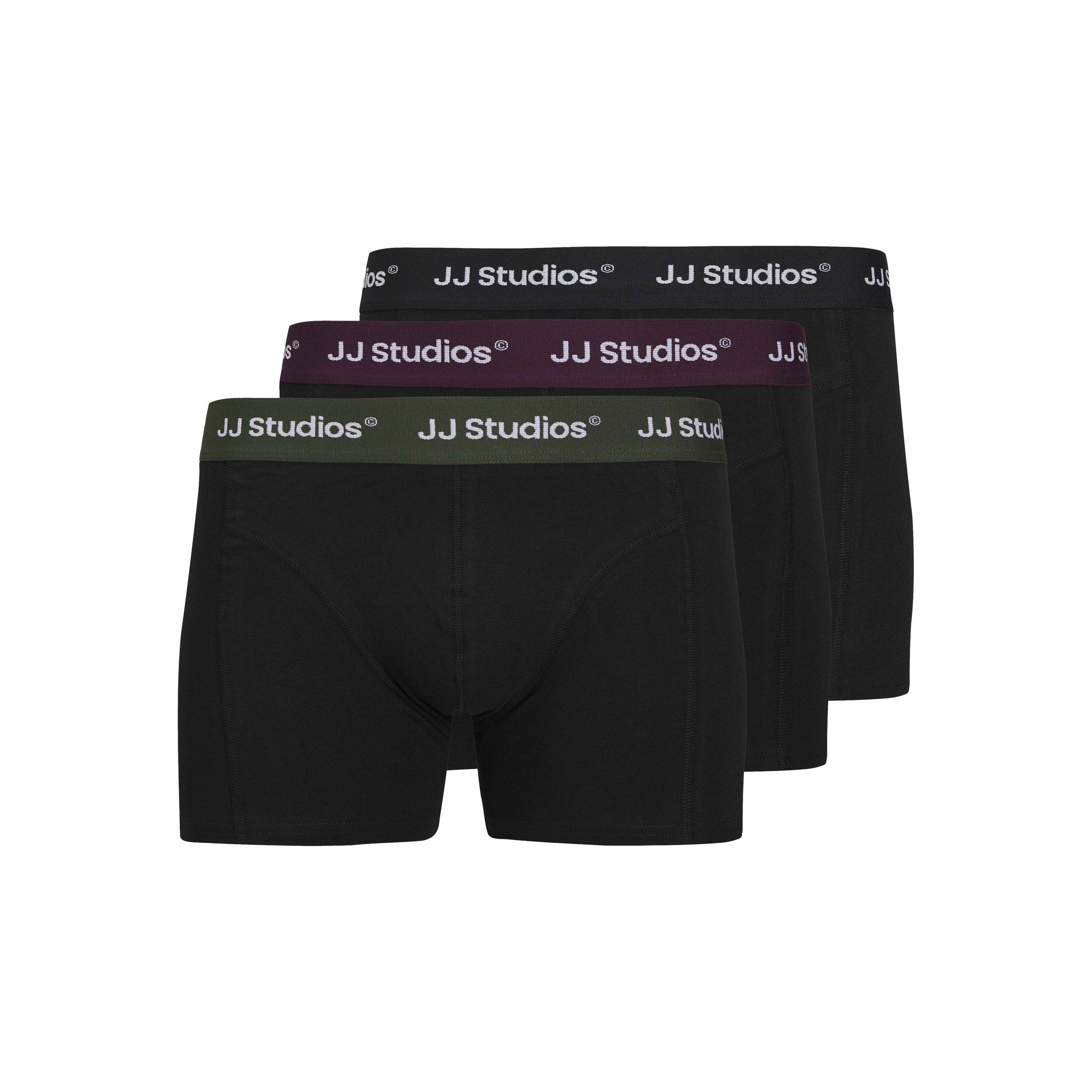 Jack And Jones Men's Solid 3 Pack Boxers - Black - Small