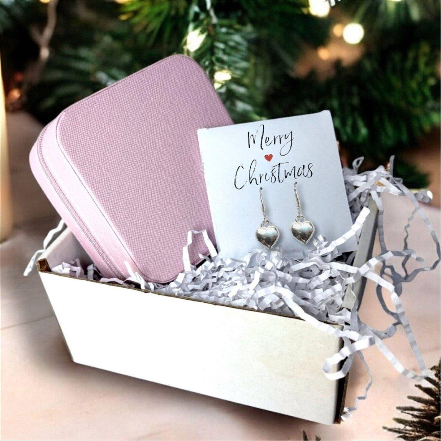 Silver / Pink - Aye Do Gifts - Sm Merry Christms Gift Hamper-Earrings & Jewel Box - 1