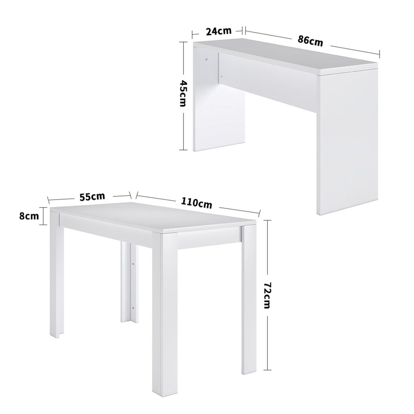 White - Kabinet UK - Modern Dining Table Benches Set - 9