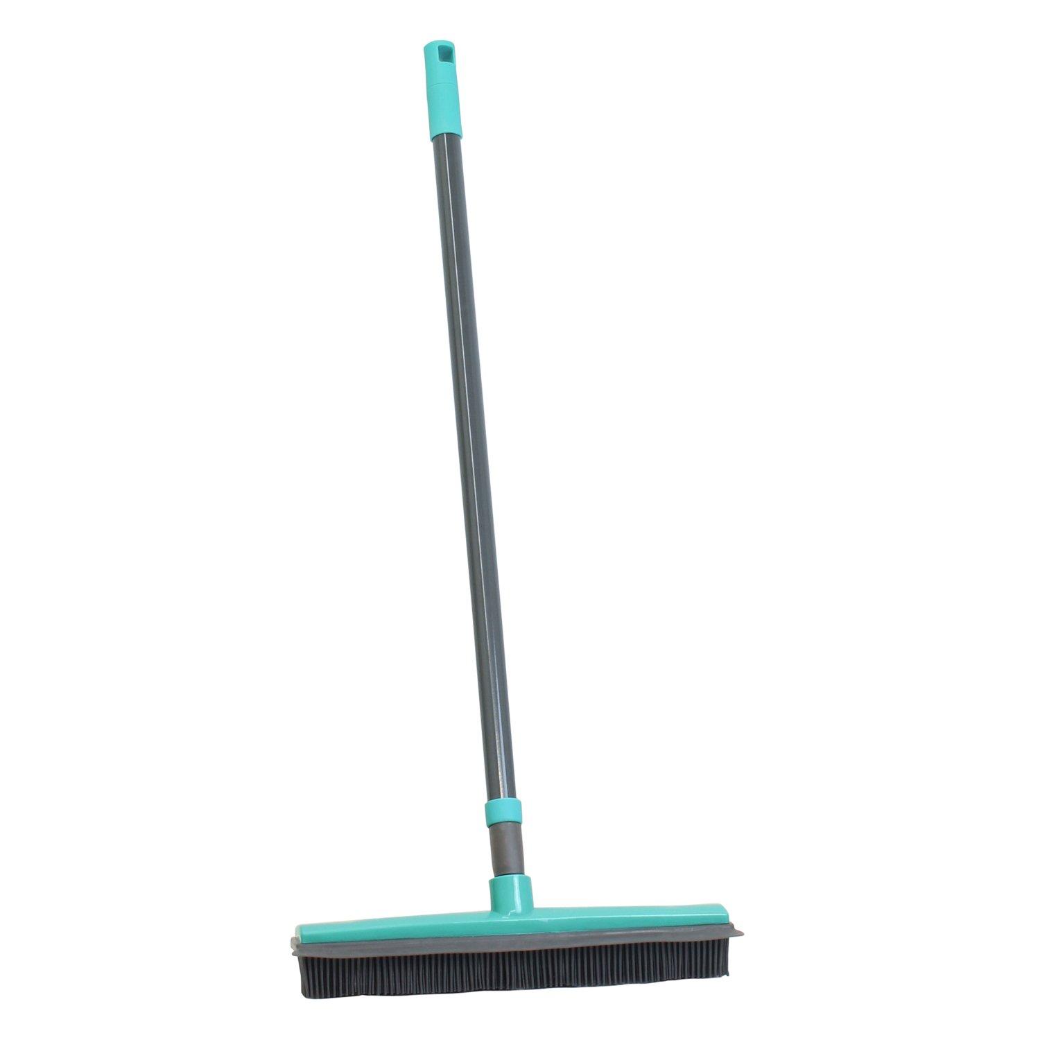 Grey - JVL - Rubber Broom with Telescopic Handle - 2