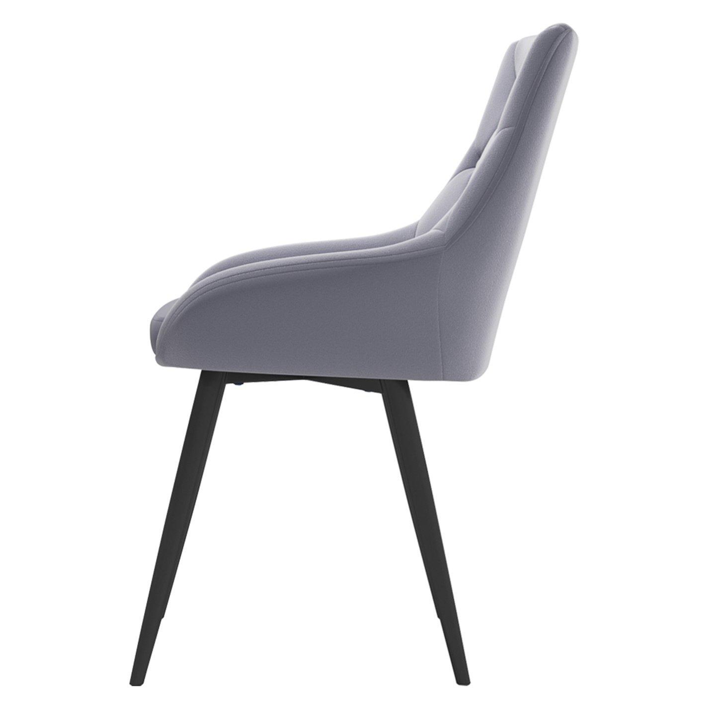 Grey - Kabinet UK - 2 Set Velvet Button Upholstered Dining Chair - 3