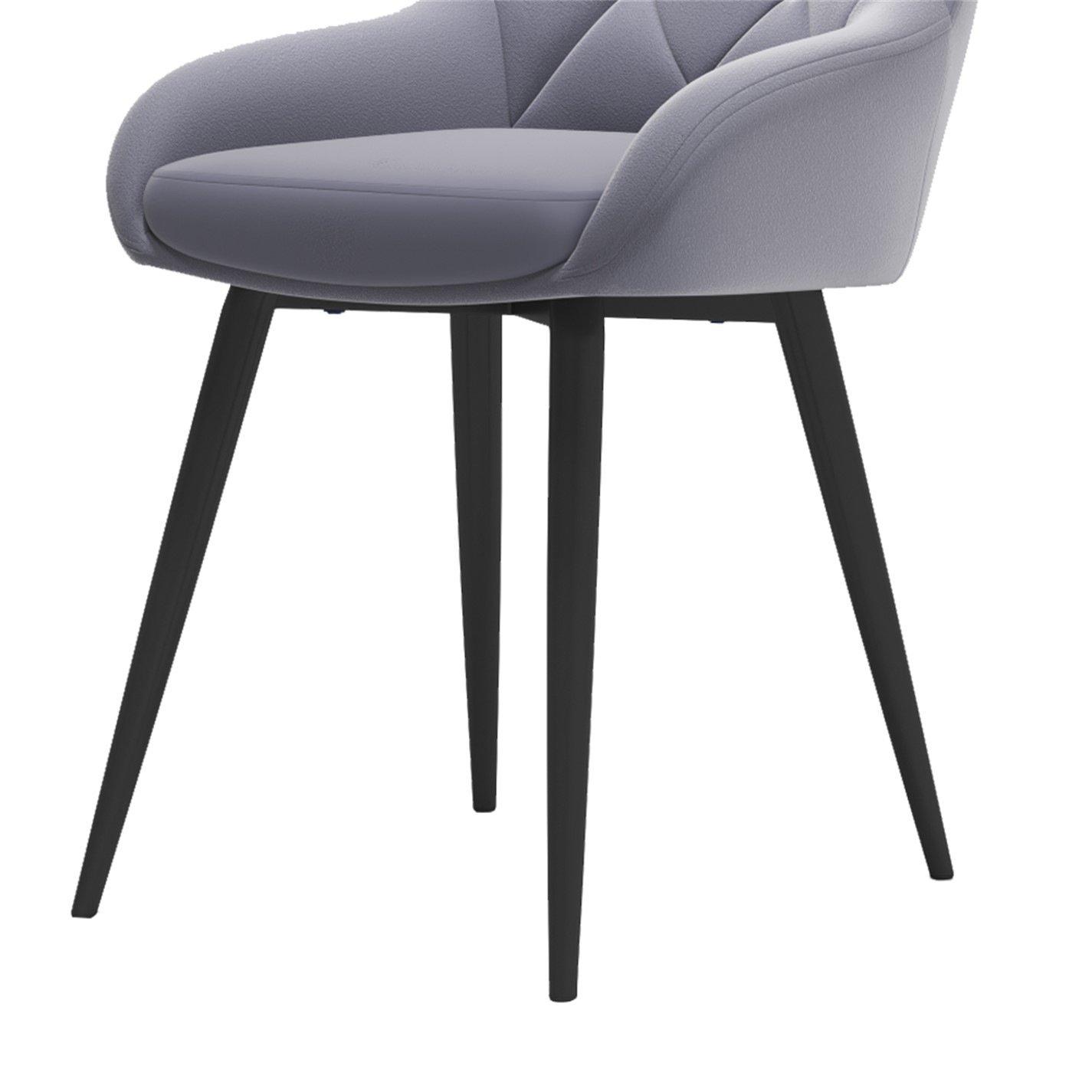 Grey - Kabinet UK - 2 Set Velvet Button Upholstered Dining Chair - 6
