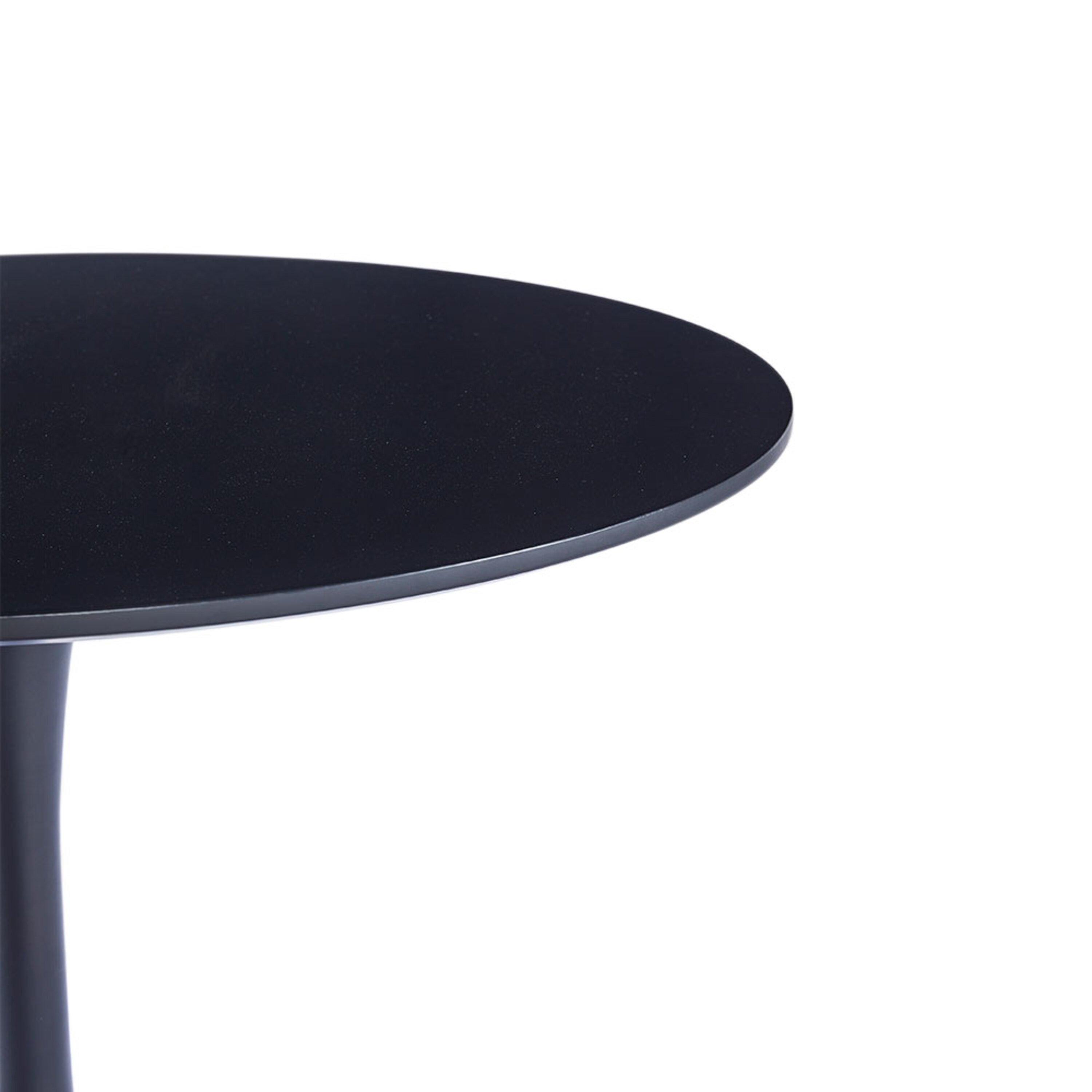 Black - Kabinet UK - Modern Round Wooden Table with Base - 6