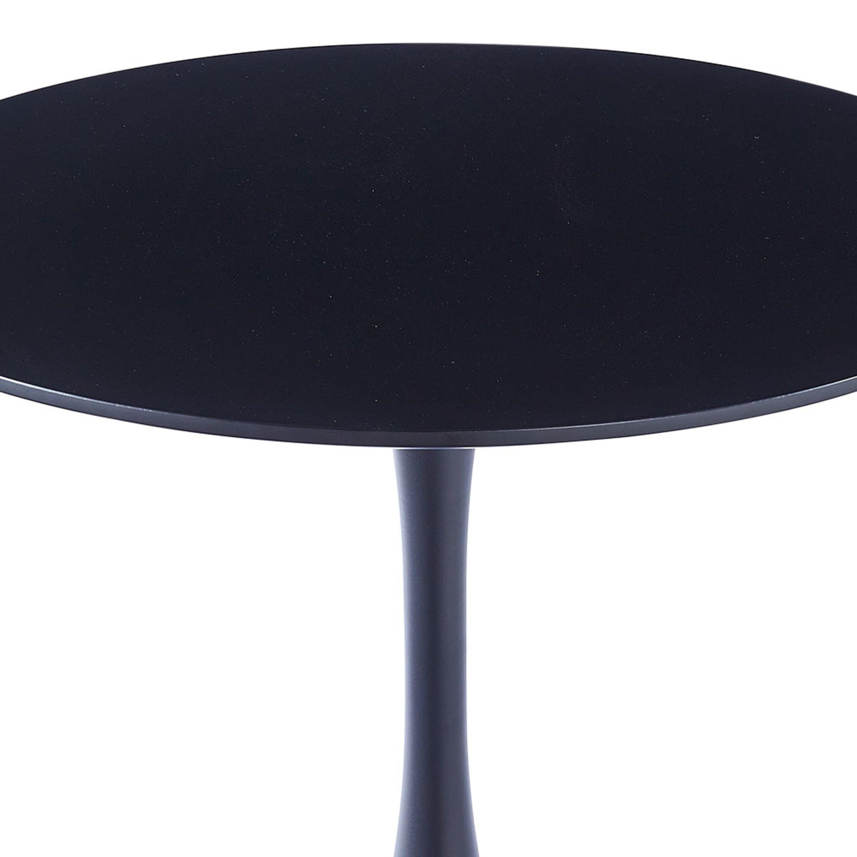 Black - Kabinet UK - Modern Round Wooden Table with Base - 7
