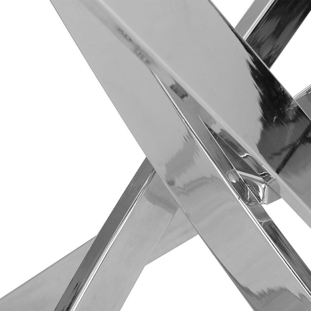 Silver - Kabinet UK - Modern Tempered Glass Coffee Table - 6