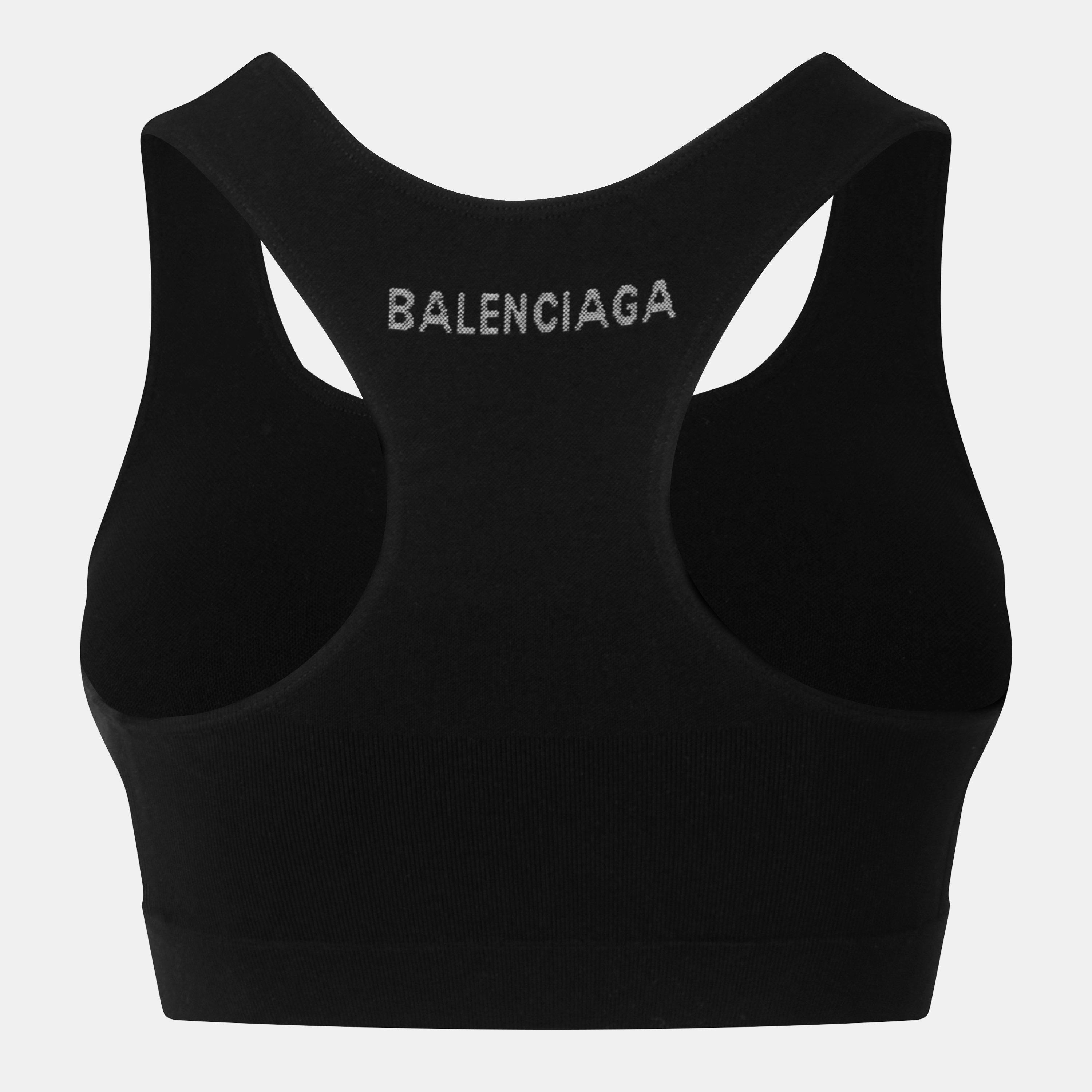 Black/White - Balenciaga - Women's Unlined Bralette - 2