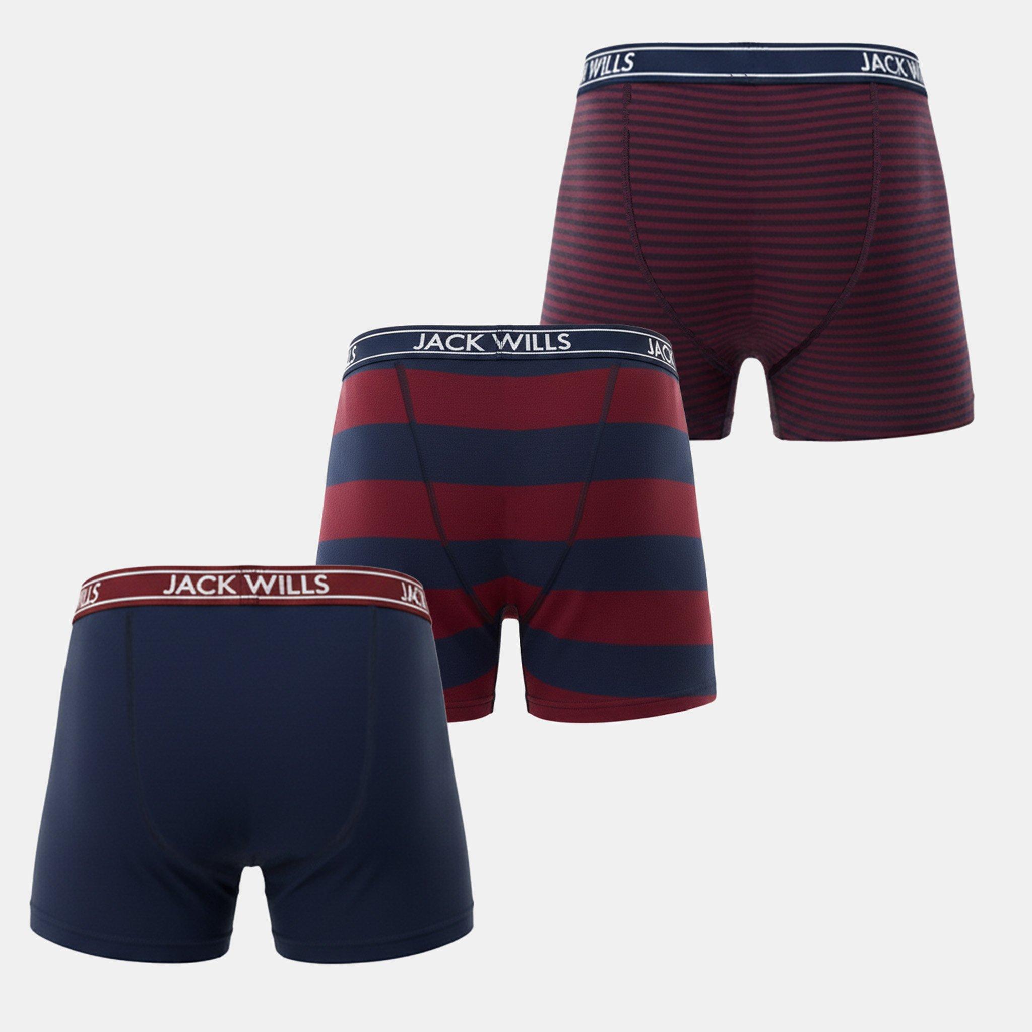 Damson Stripe - Jack Wills - JW Daundley Boxers 3 Pack Mens - 2