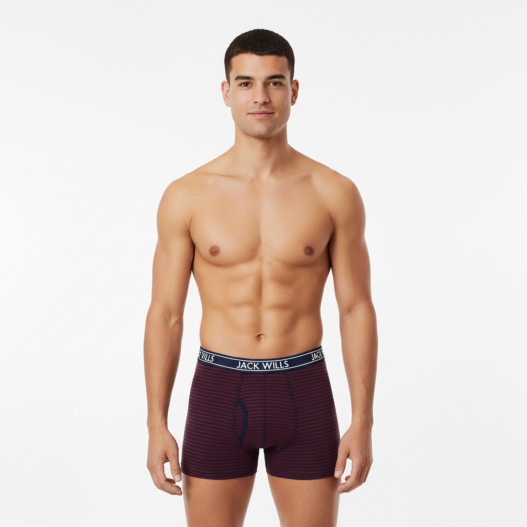 Damson Stripe - Jack Wills - JW Daundley Boxers 3 Pack Mens - 3