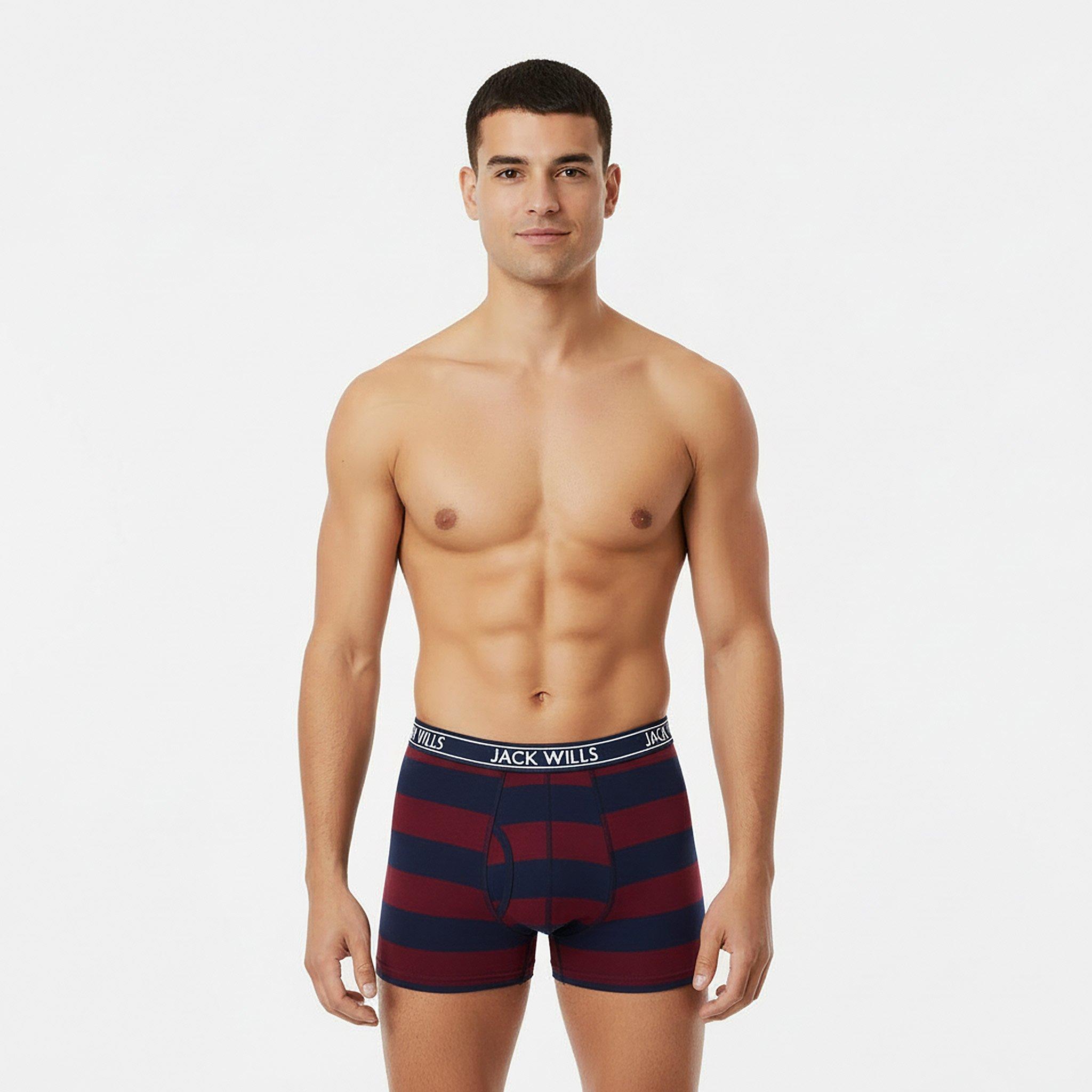 Damson Stripe - Jack Wills - JW Daundley Boxers 3 Pack Mens - 5