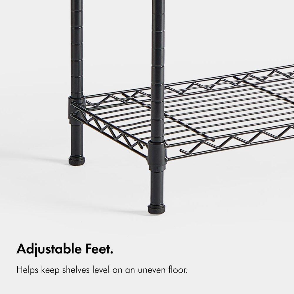 Vonhaus  Garage Shelving Units - Adjustable 4-Tier - Black