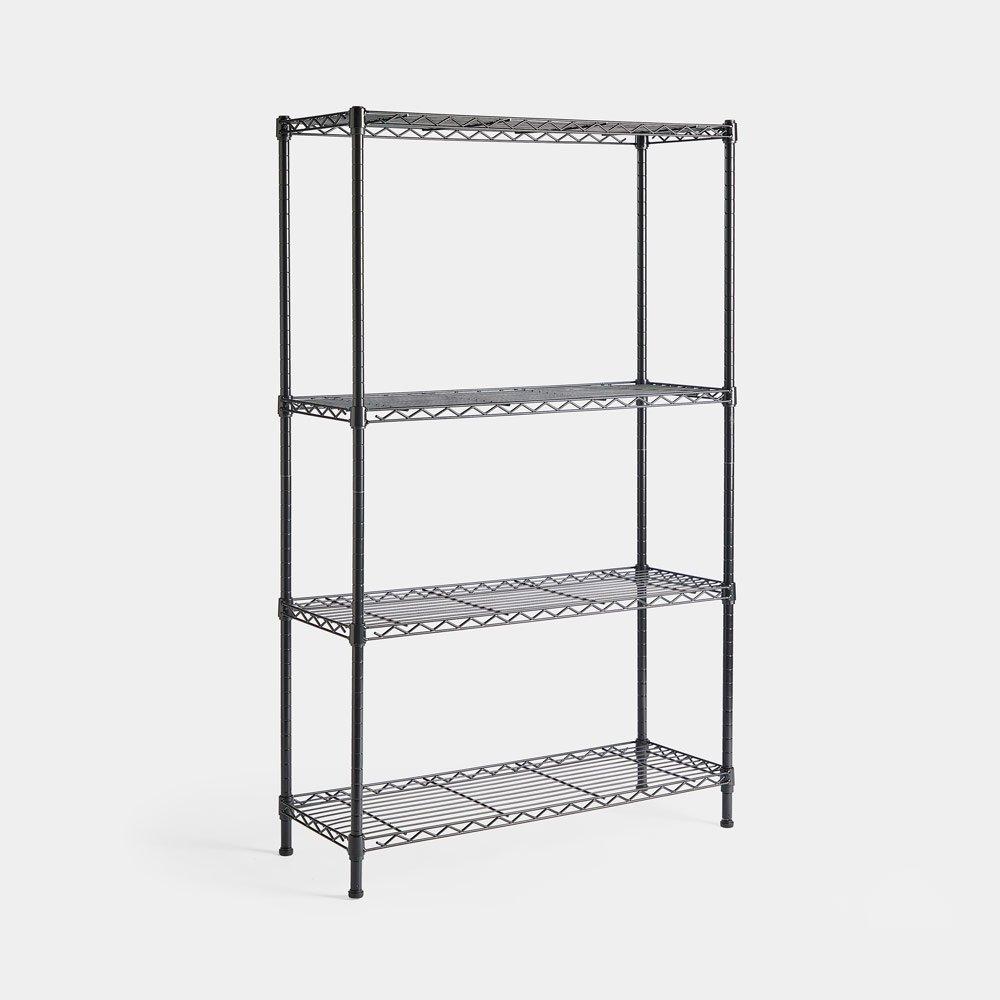 Black - VonHaus - VonHaus Garage Shelving Units - Adjustable 4-Tier - 6