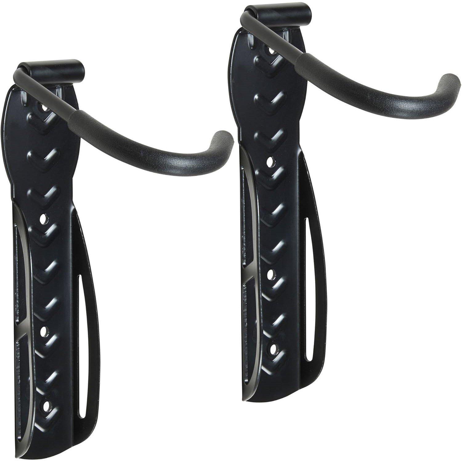 Black - VonHaus - VonHaus Bike Wall Mounts - Bike Wall Rack 2-Pack - 2