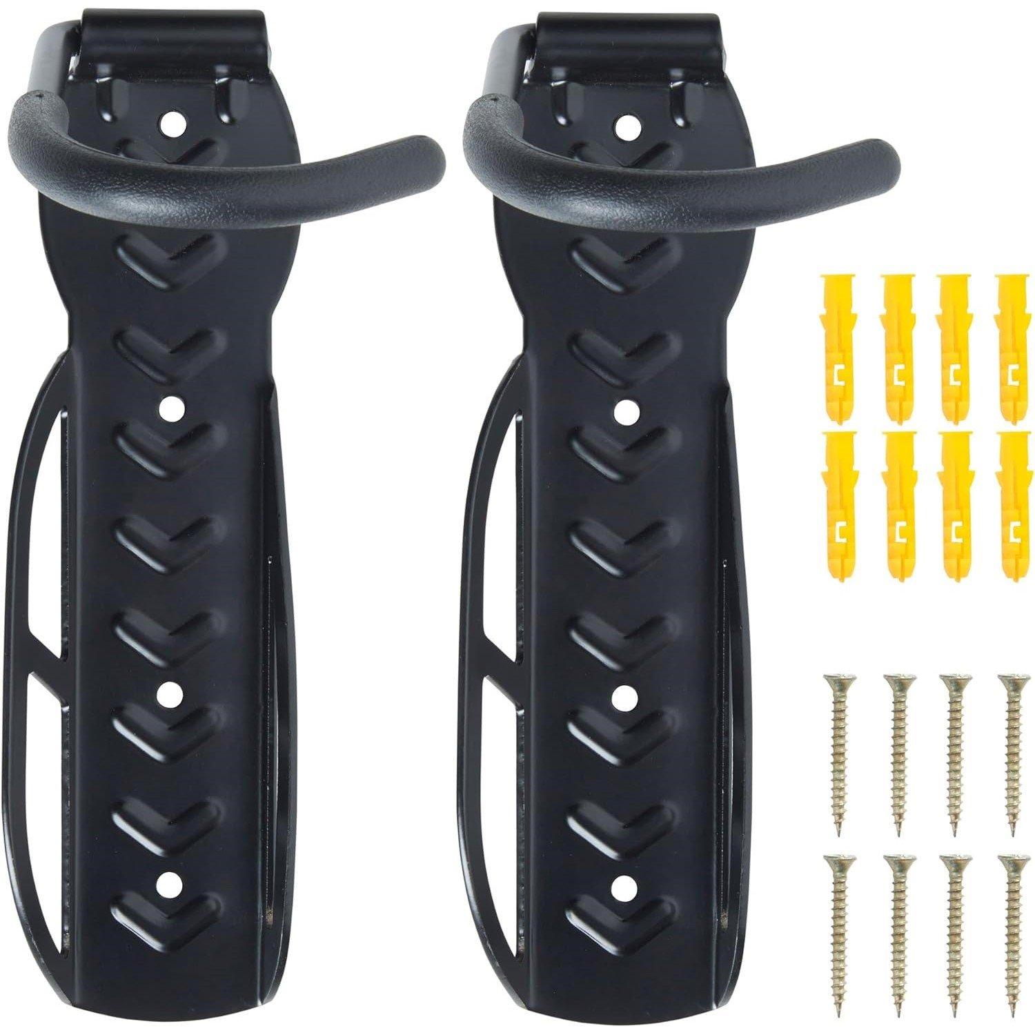 Black - VonHaus - VonHaus Bike Wall Mounts - Bike Wall Rack 2-Pack - 5