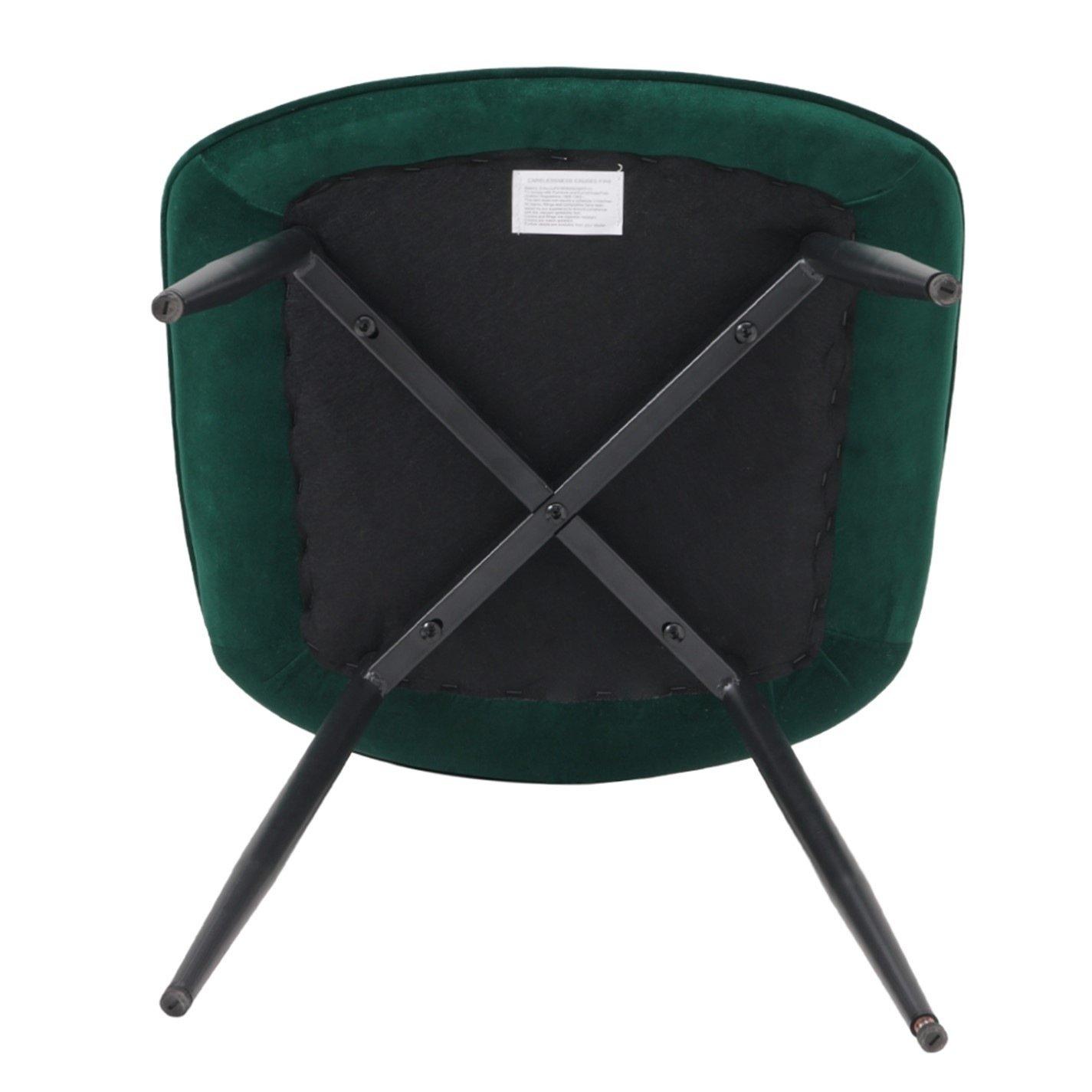 Green - Kabinet UK - 2 Set Velvet Upholstered Dining Chairs - 4
