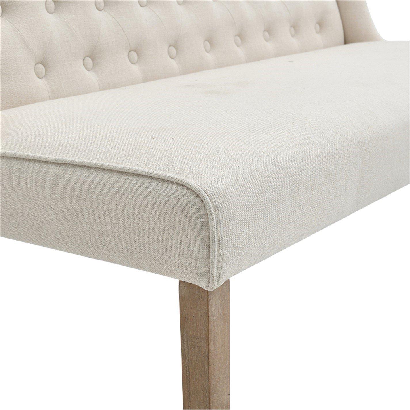 White - Kabinet UK - Upholstered Button Tufted Dining Bench - 6