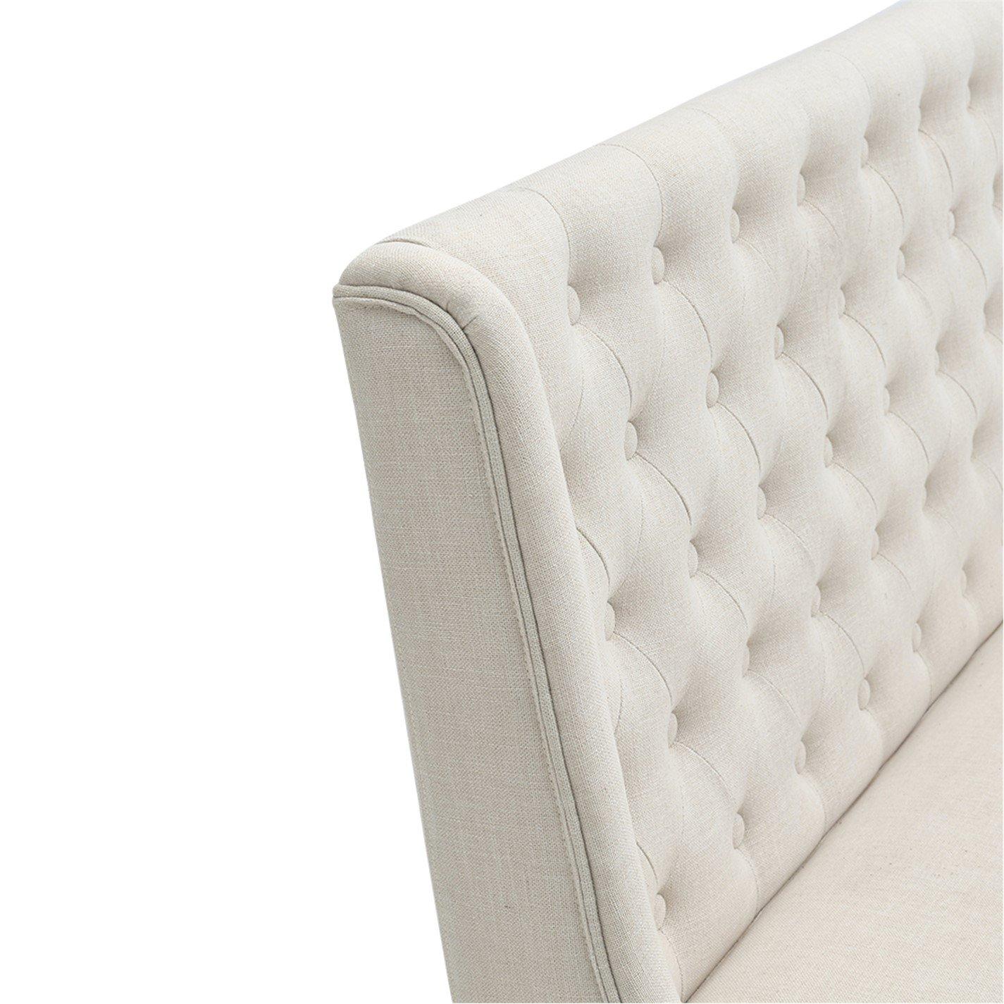 White - Kabinet UK - Upholstered Button Tufted Dining Bench - 9