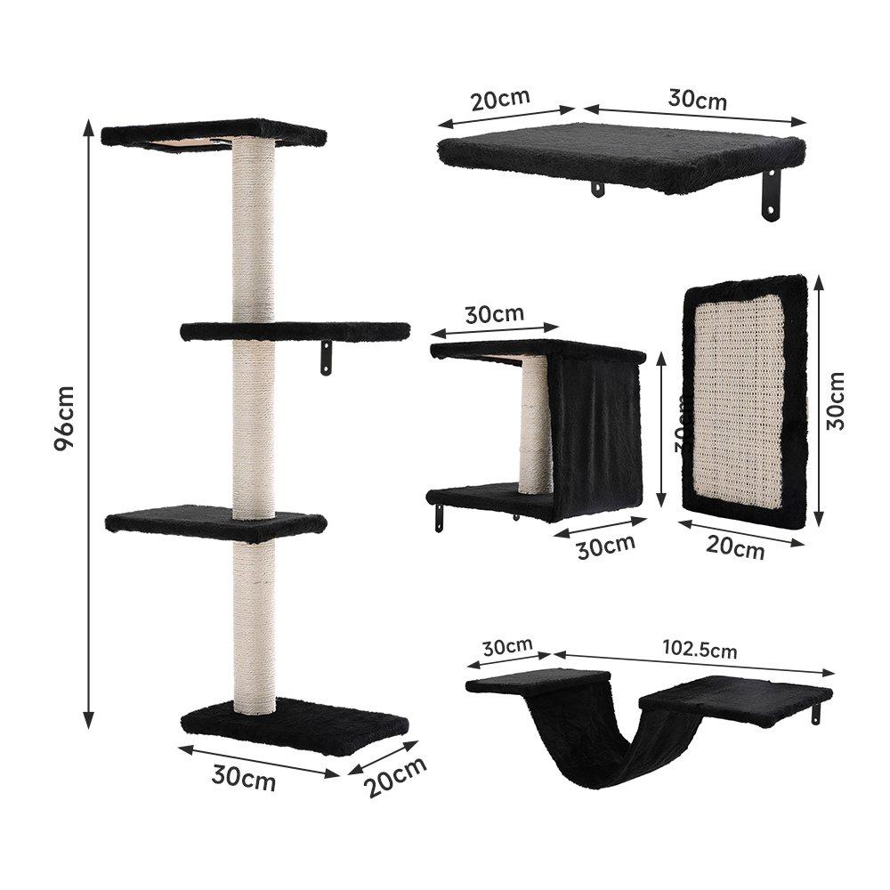 Black - KIDKID PET - Cat Tree Set with Hammock and Jumping Platform - 3