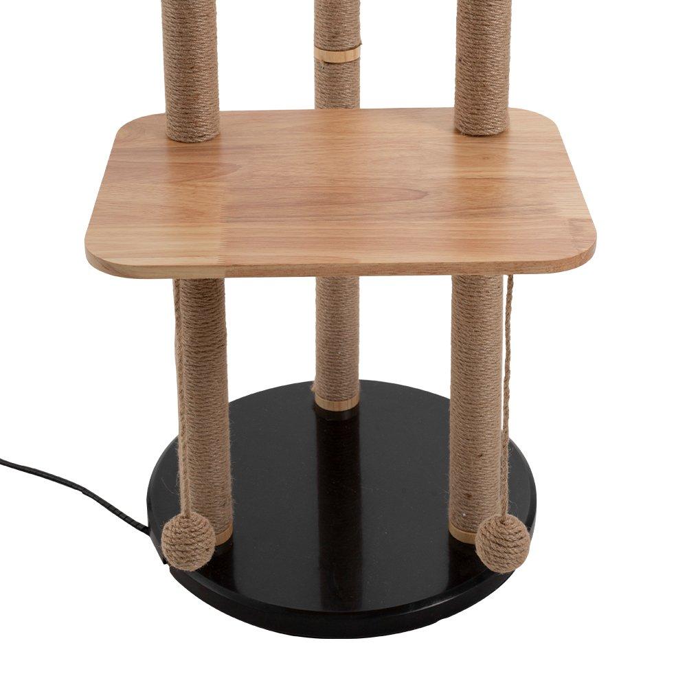 Brown And White - KIDKID PET - 2-in-1 Cat Climbing Frame Floor Lamp - 6
