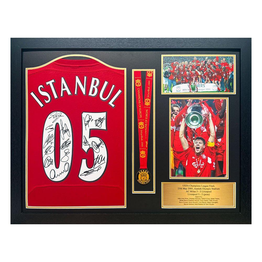 Red - AllStarSignings Ltd - Framed Liverpool 2005 Champions League Final Retro