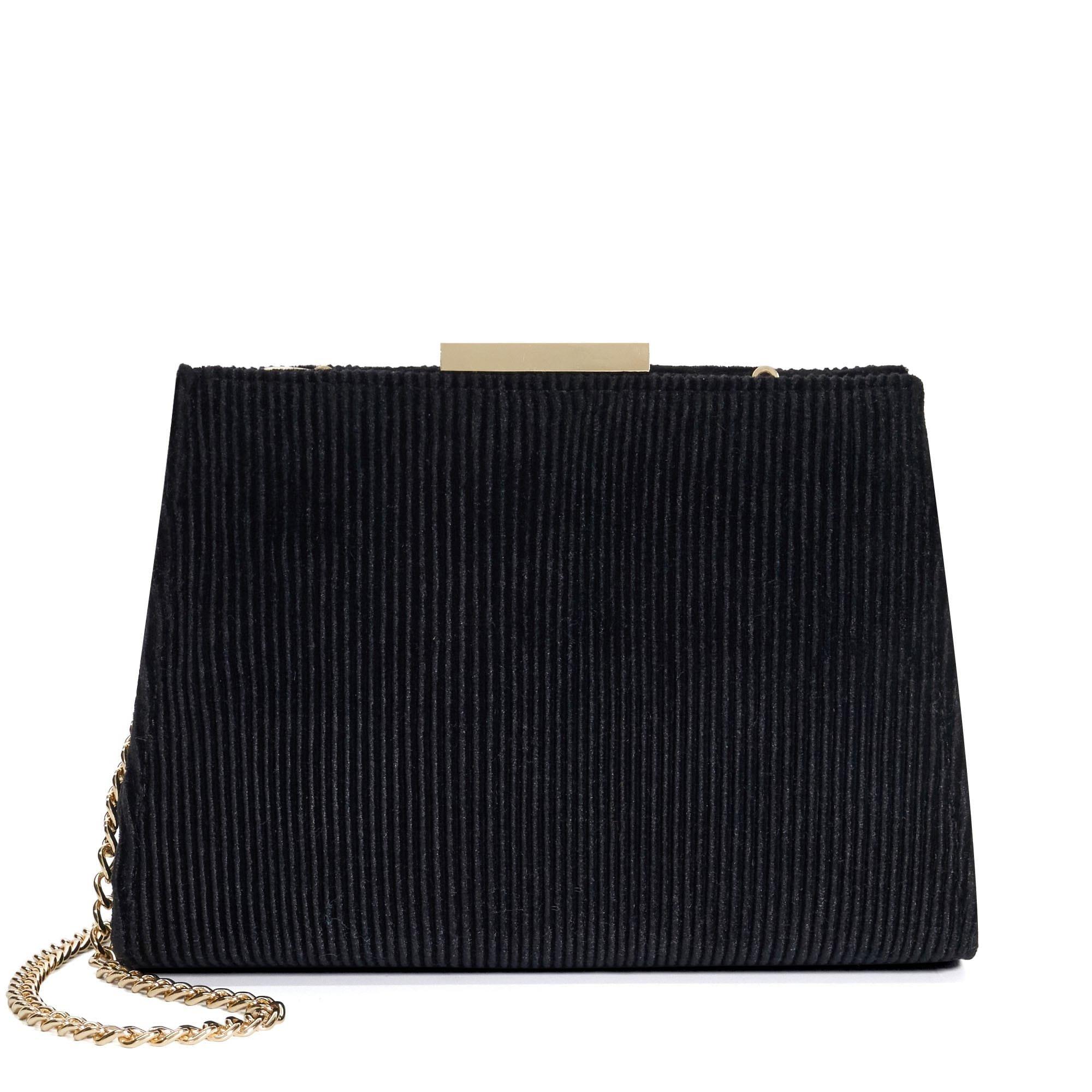 Black - Dune London - Eclipso Textured Gold Frame Clutch Bag - 1