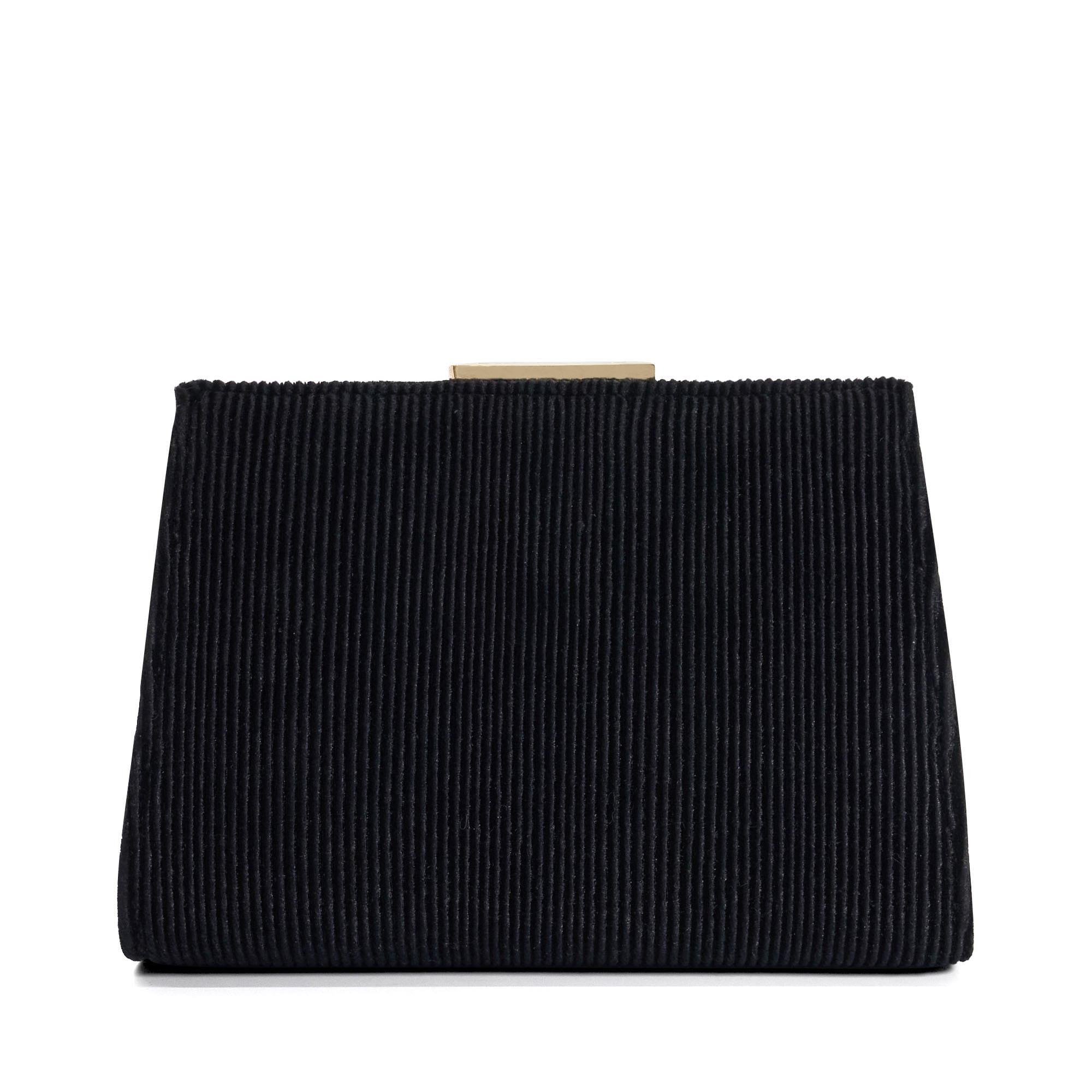 Black - Dune London - Eclipso Textured Gold Frame Clutch Bag - 2