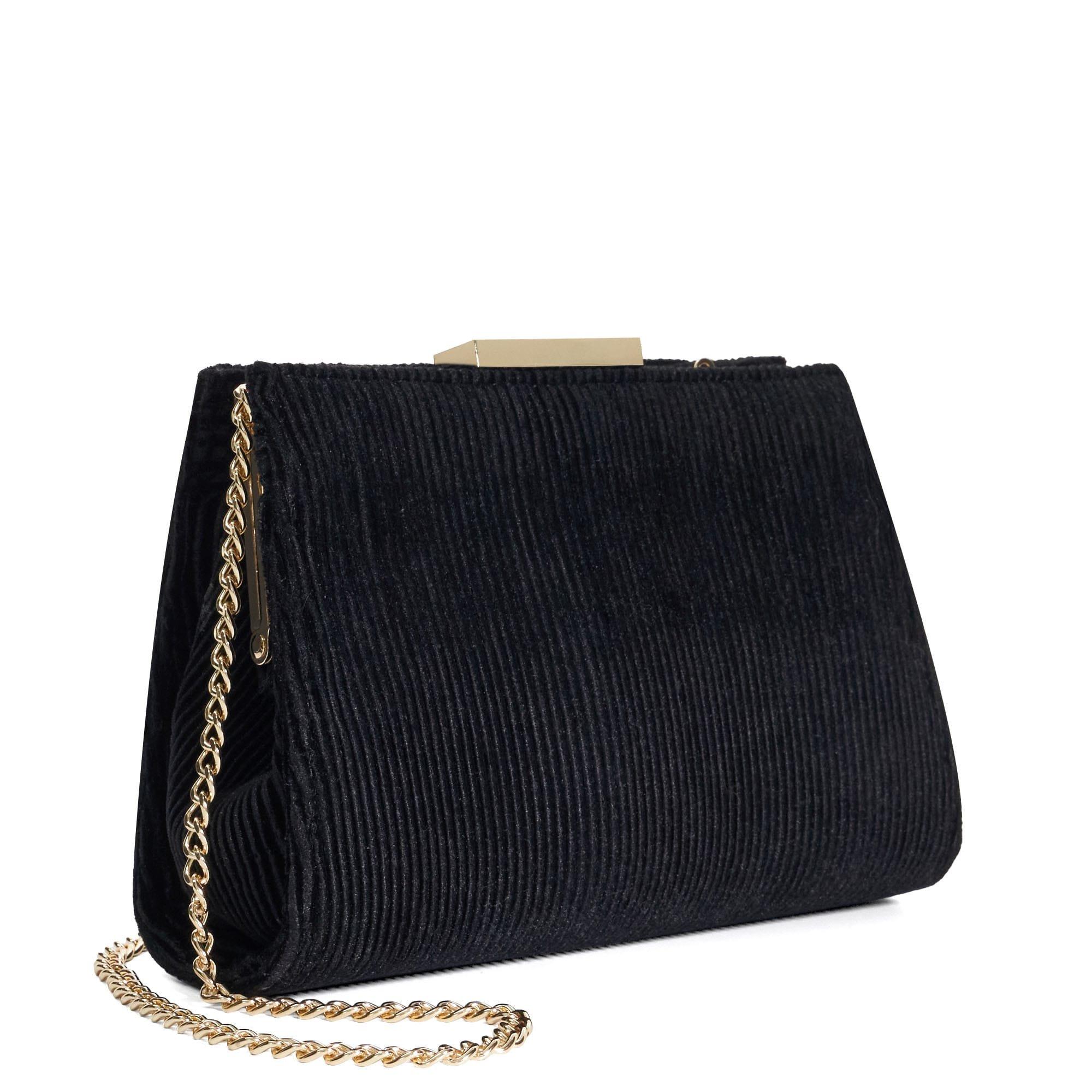 Black - Dune London - Eclipso Textured Gold Frame Clutch Bag - 3