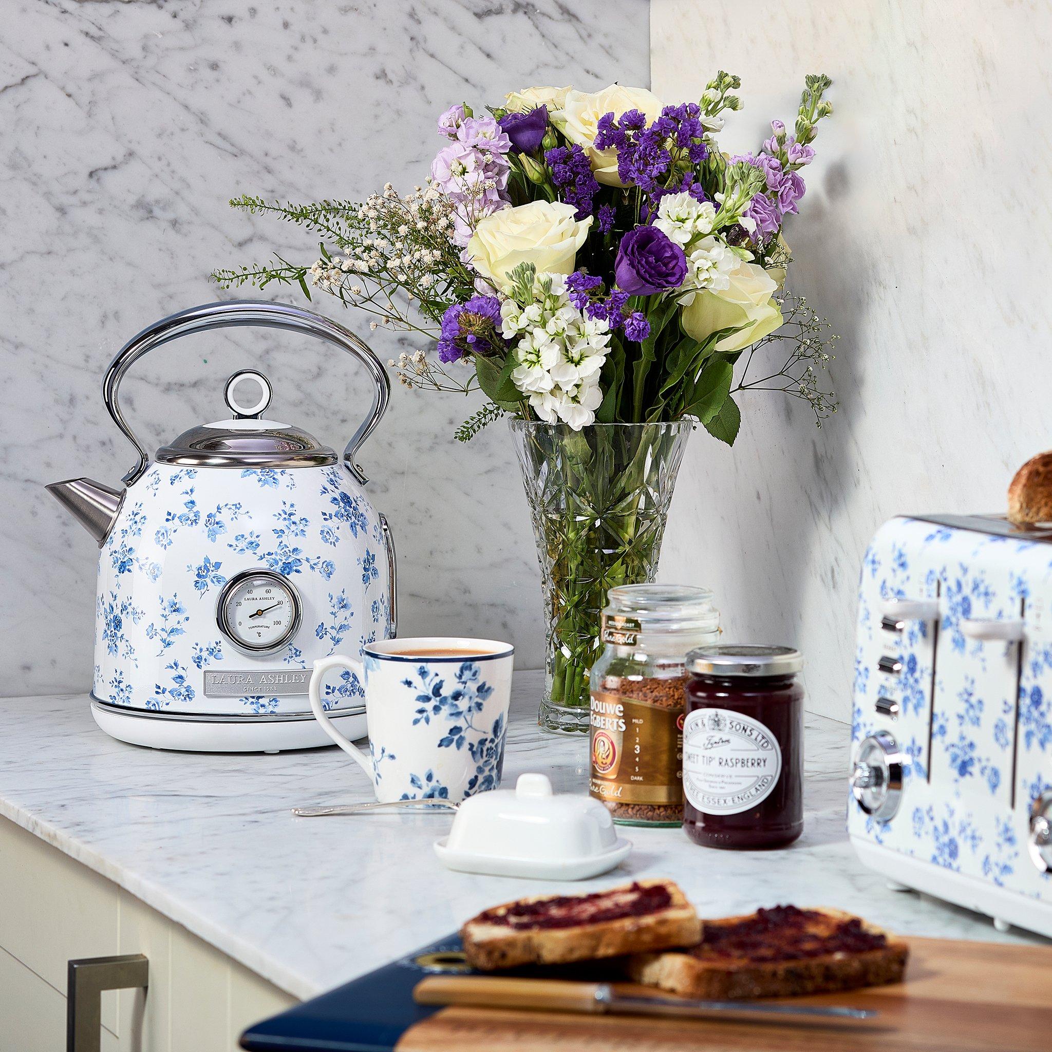 White - View Quest - Laura Ashley 1.7L Dome Kettle China Rose - 3