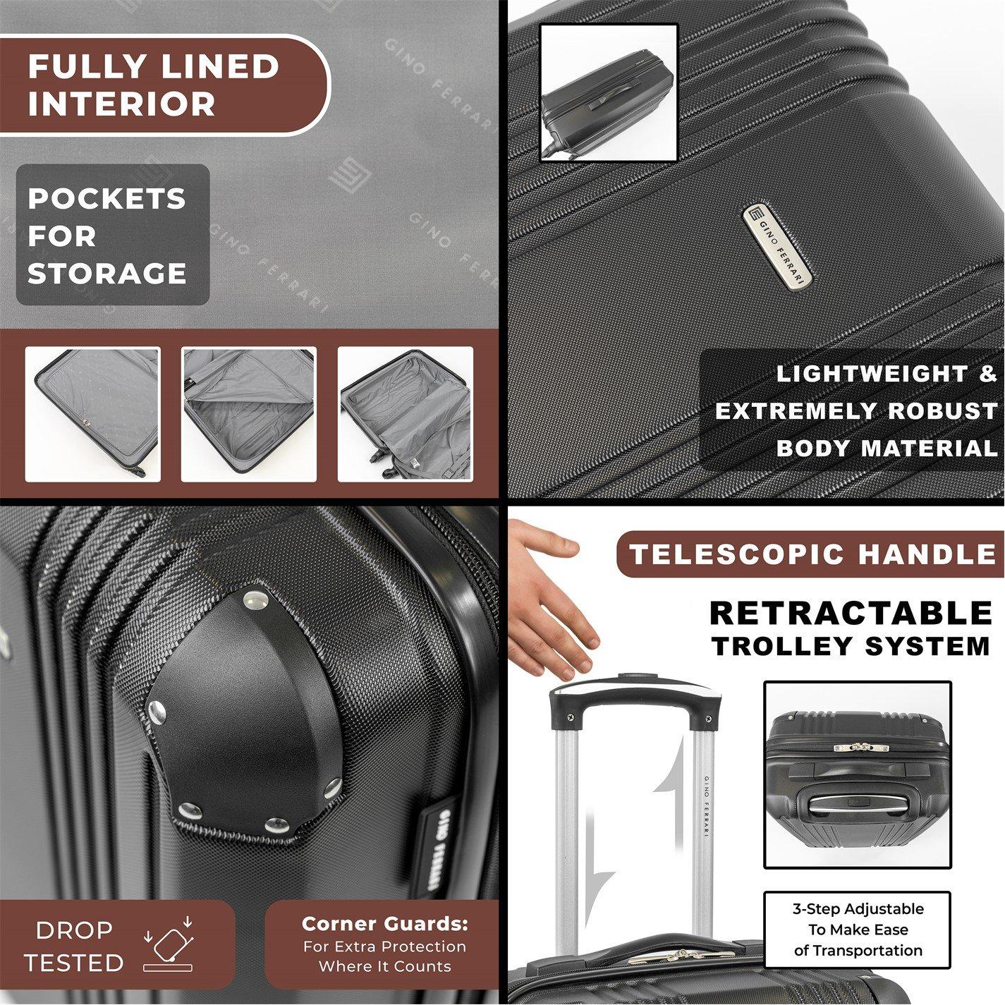 Gino Ferrari | Lightweight Hard Shell Business Travel Suitcase | Hard ...