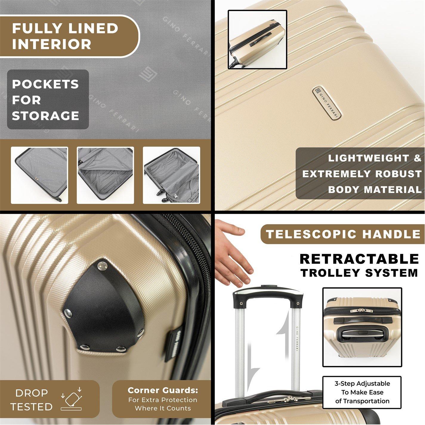 Champagne 00380 - Gino Ferrari - Lightweight Hard Shell Business Travel Suitcase - 3
