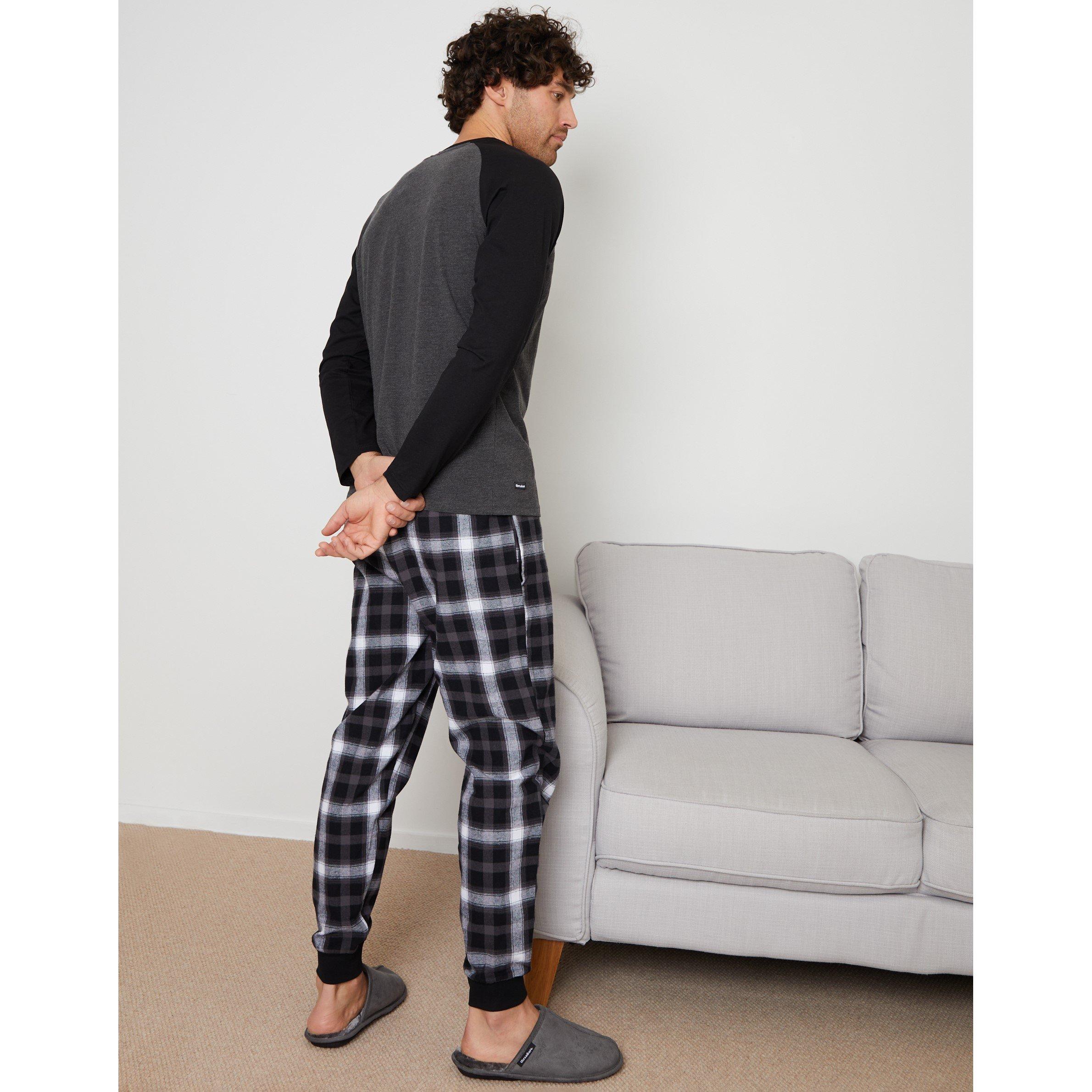 Charcoal/Black - Threadbare - Men's Hamilton Long Sleeve Pyjama Set - 3