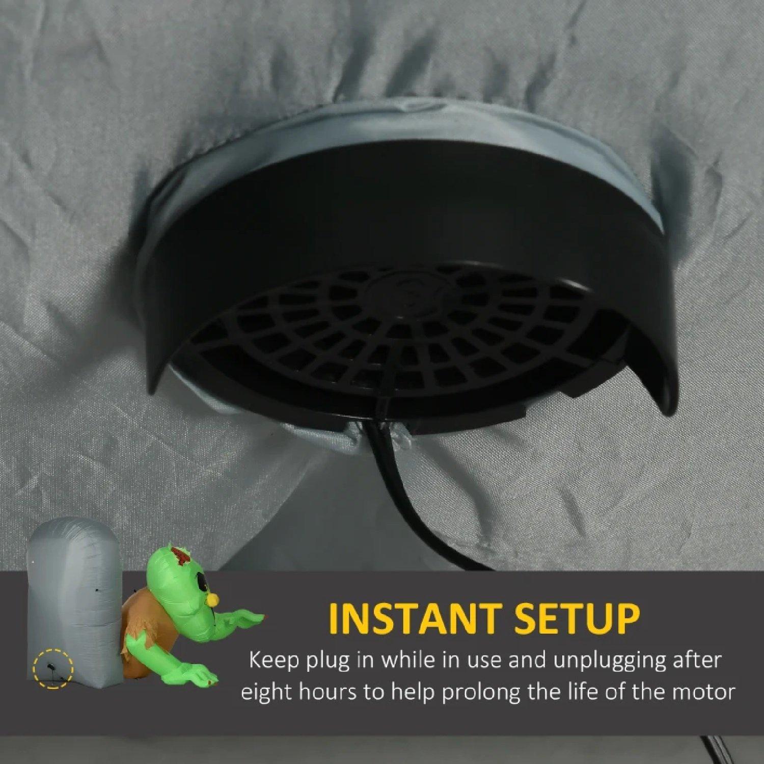 Multi - HOMCOM - 5FT Halloween Inflatables Ghost & Tombstone - 7