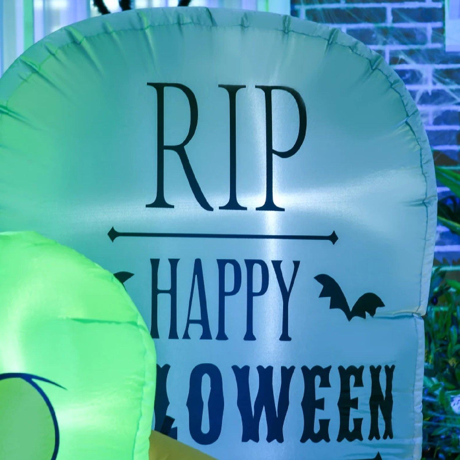 Multi - HOMCOM - 5FT Halloween Inflatables Ghost & Tombstone - 9
