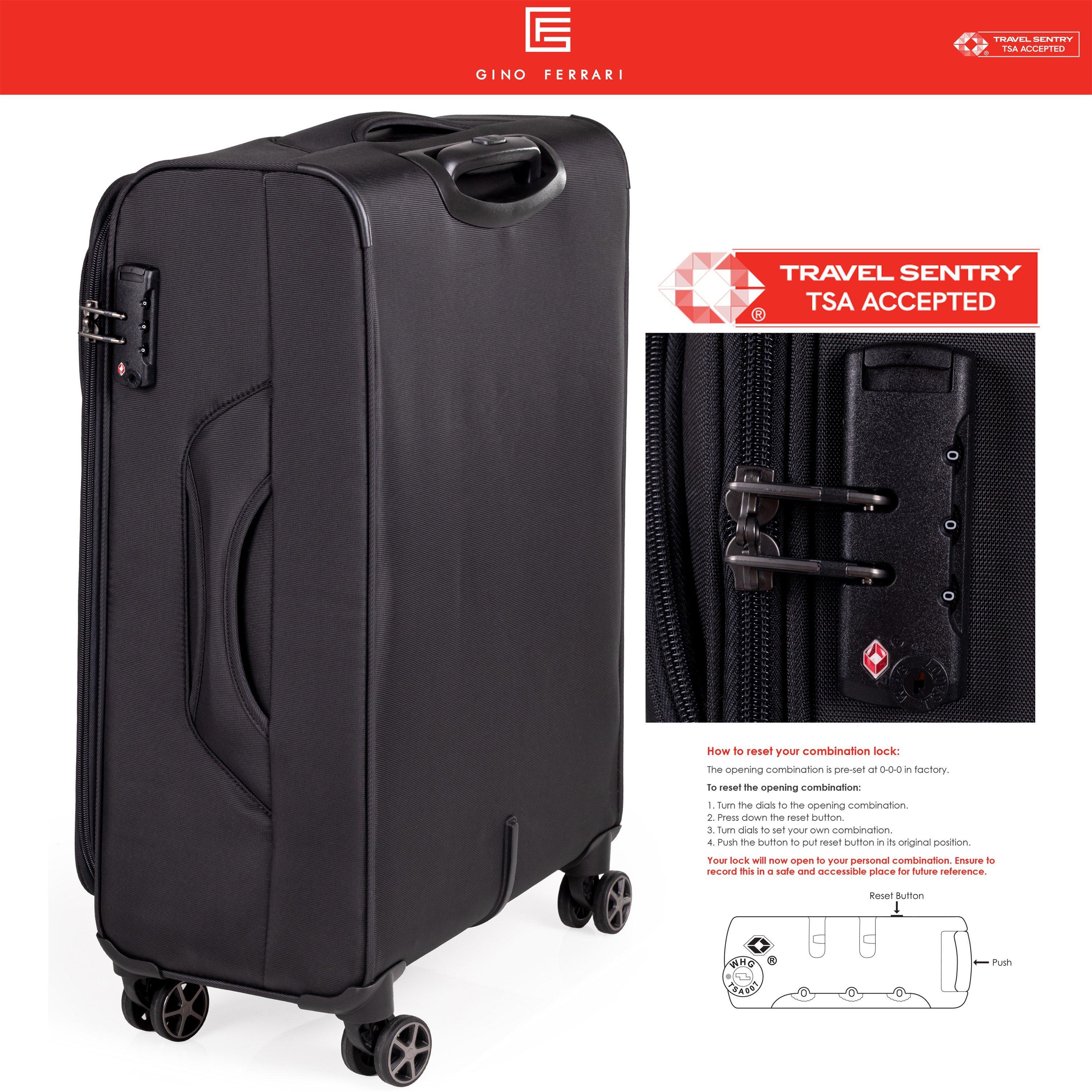 Black - Gino Ferrari - Omis Lightweight Suitcase Soft Shell Luggage - 6