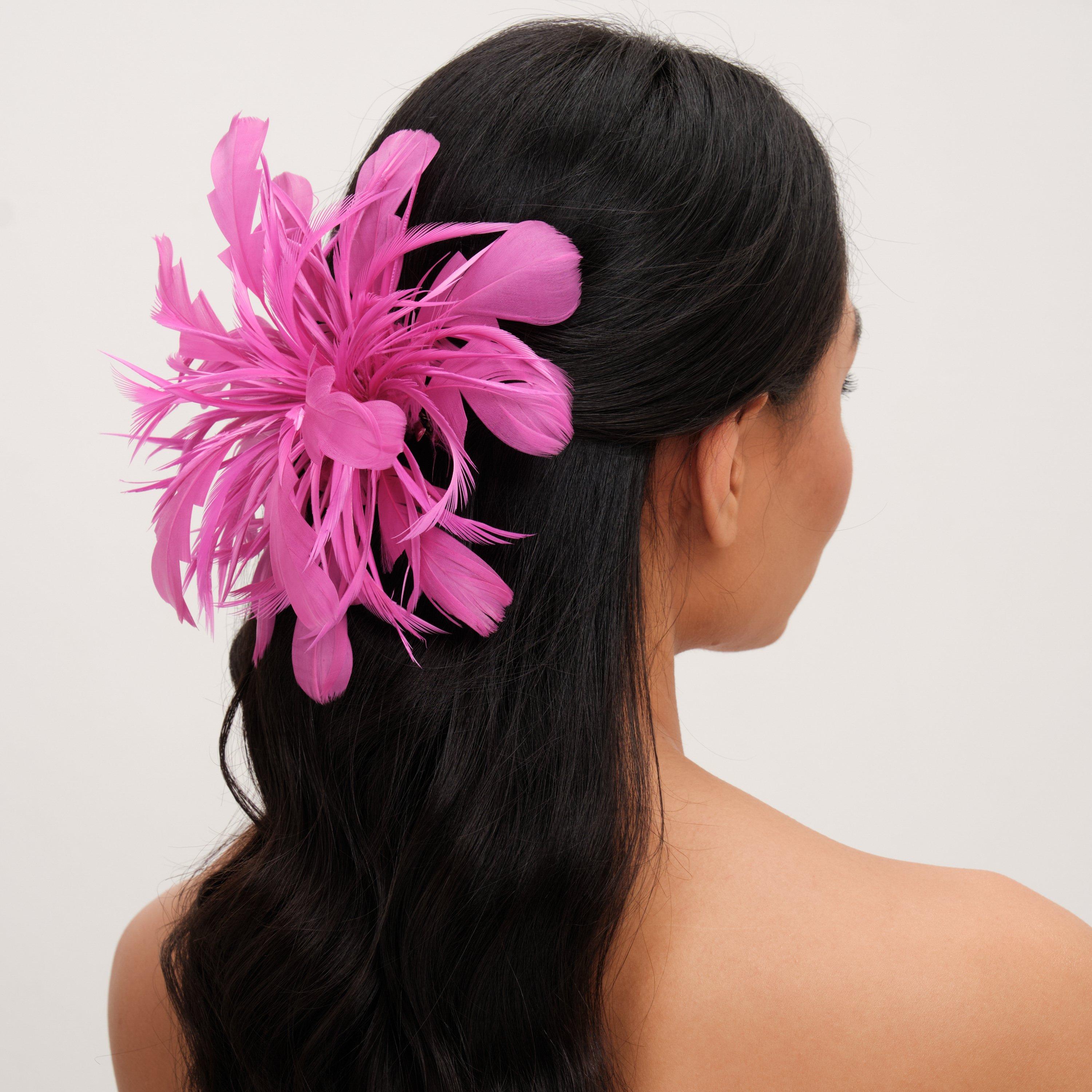 Pink - Jon Richard - Fuschia Statement Floral Clip Fascinator - 2