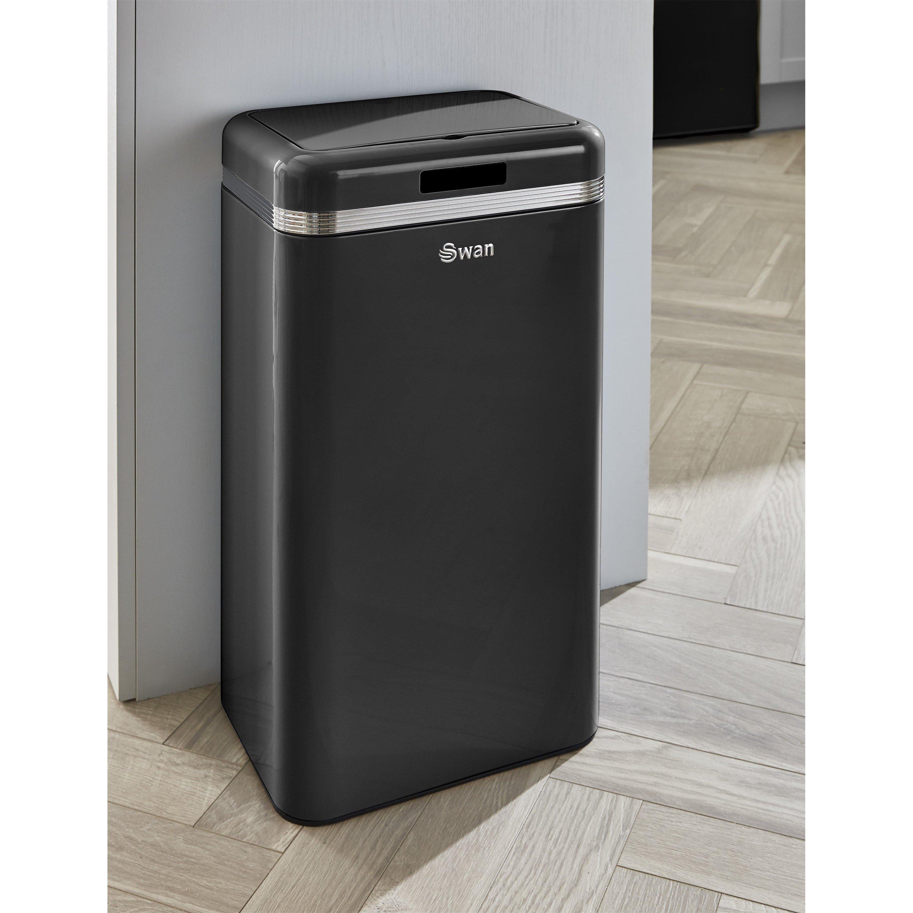 Black - Swan - Swan Retro 45L Square Sensor Bin - 2