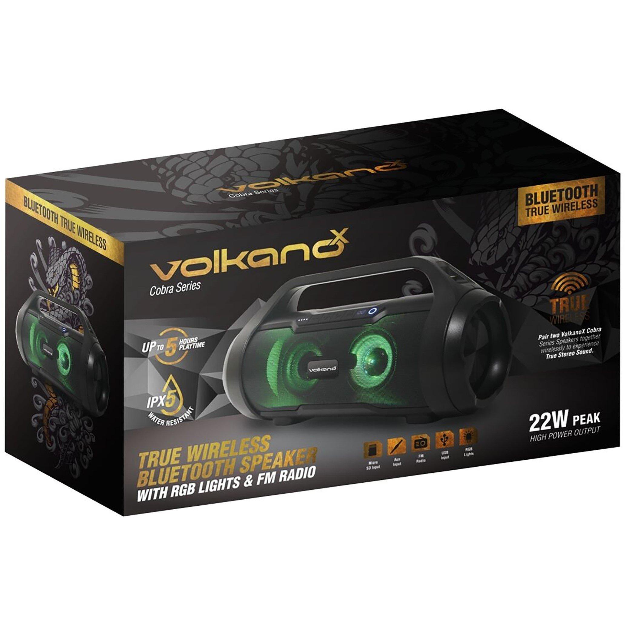 Black - Volkano - VolkanoX Cobra Bluetooth Speaker With FM Radio - 3