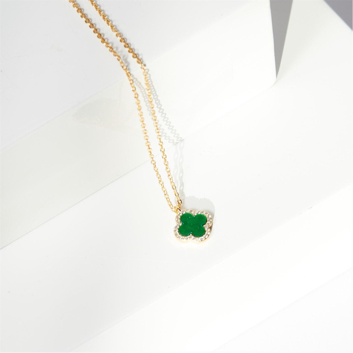 Gold - Jon Richard - Gold Plated And Malachite Clover Pendant Necklace - 3