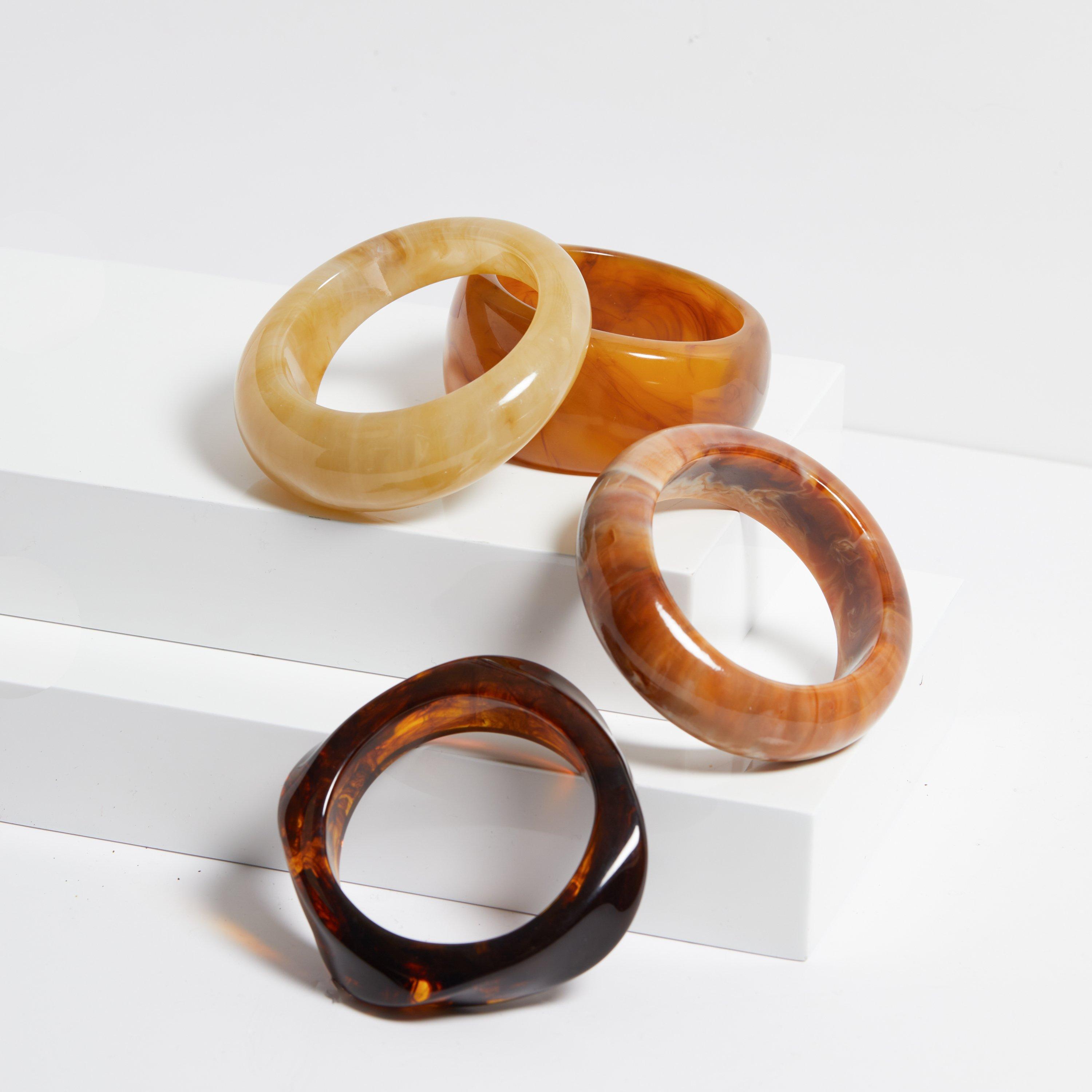 Orange - Jon Richard - Amber Square Bangle - 2