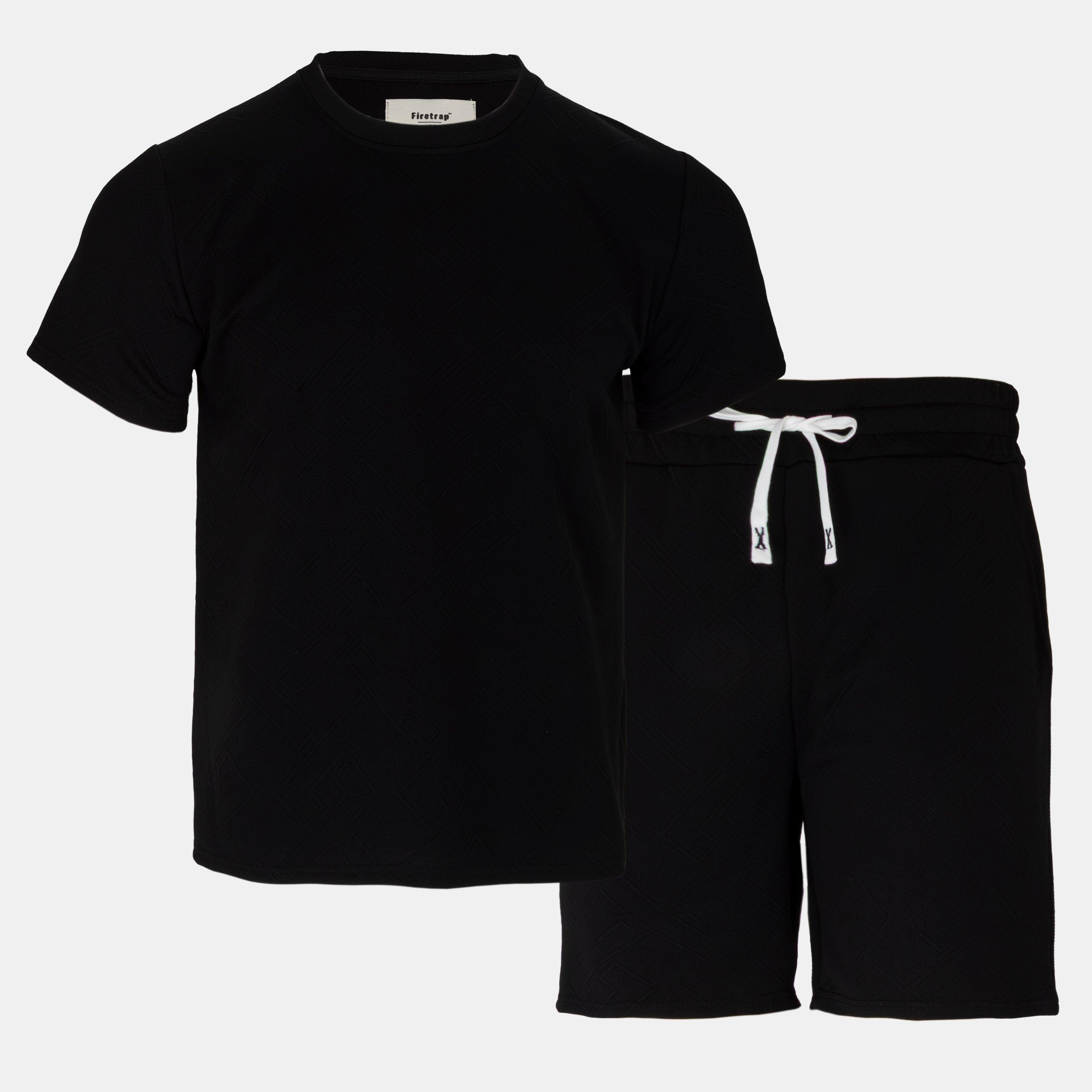 Black - Firetrap - Short Tee Set Mens - 1