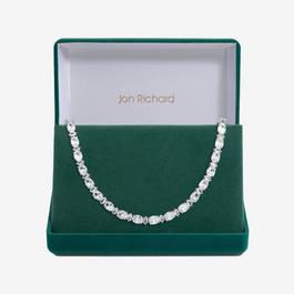 Jon Richard Rhodium Plated CZ Allway Necklace - Gift Boxed