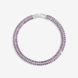 Jon Richard Silver Plated And Lavender Double Tennis Bracelet