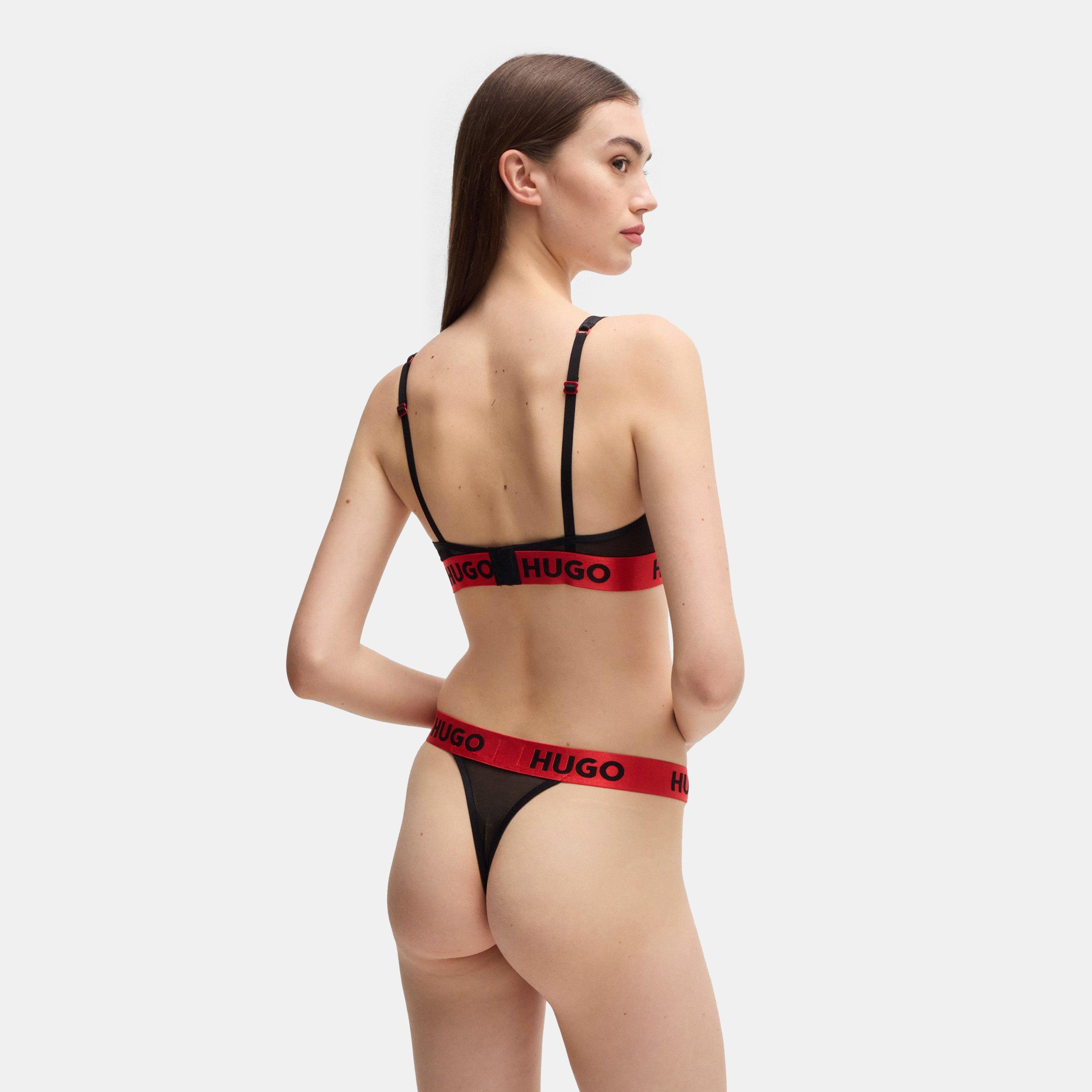 Black - Hugo - Velvet Triangle Bralette - 4